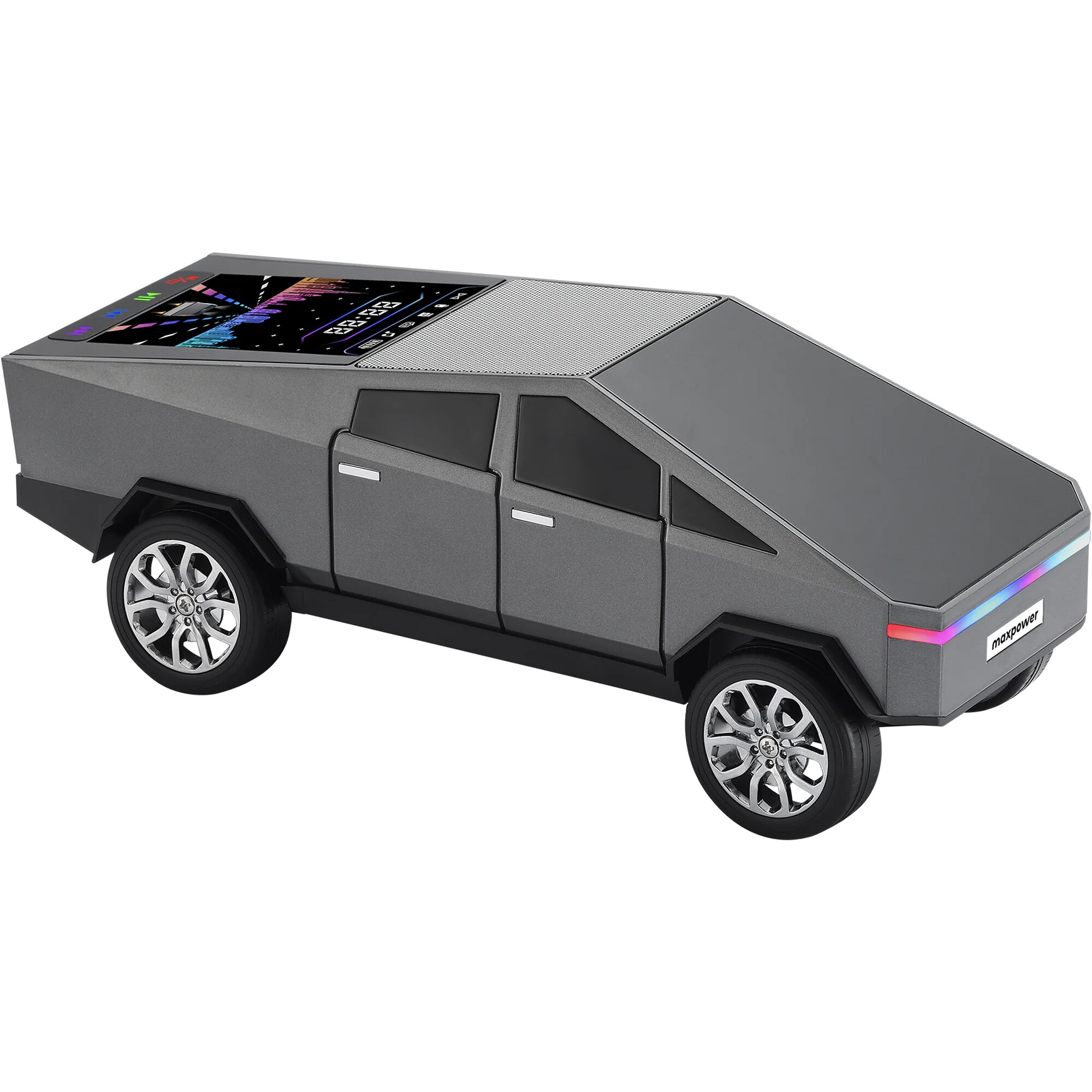 Max Power  Cybertruck Wireless Bluetooth Speaker with Front LED Lights Grey