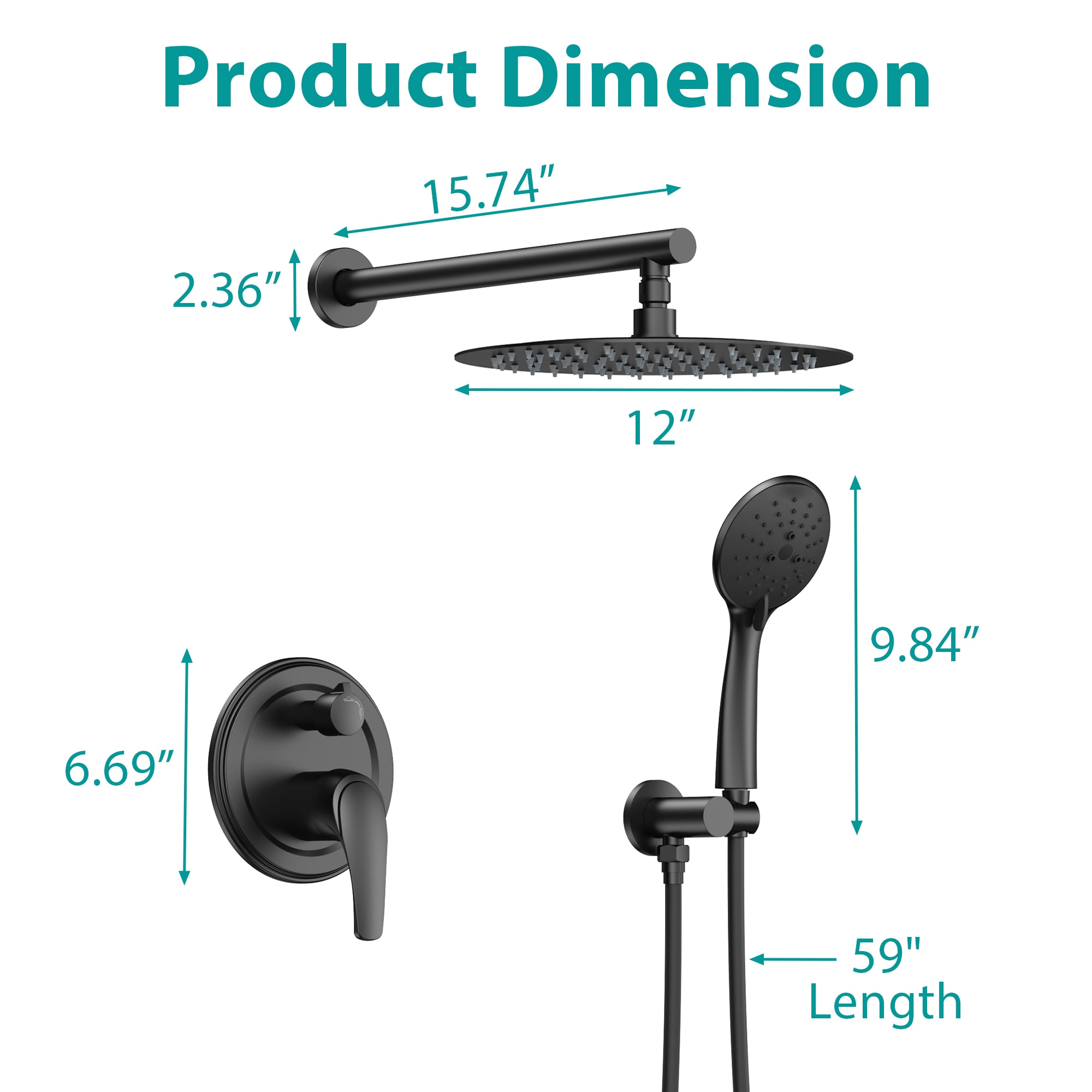 WELLFOR ZQ8002B Showerhead-Bar-Panels - View #4