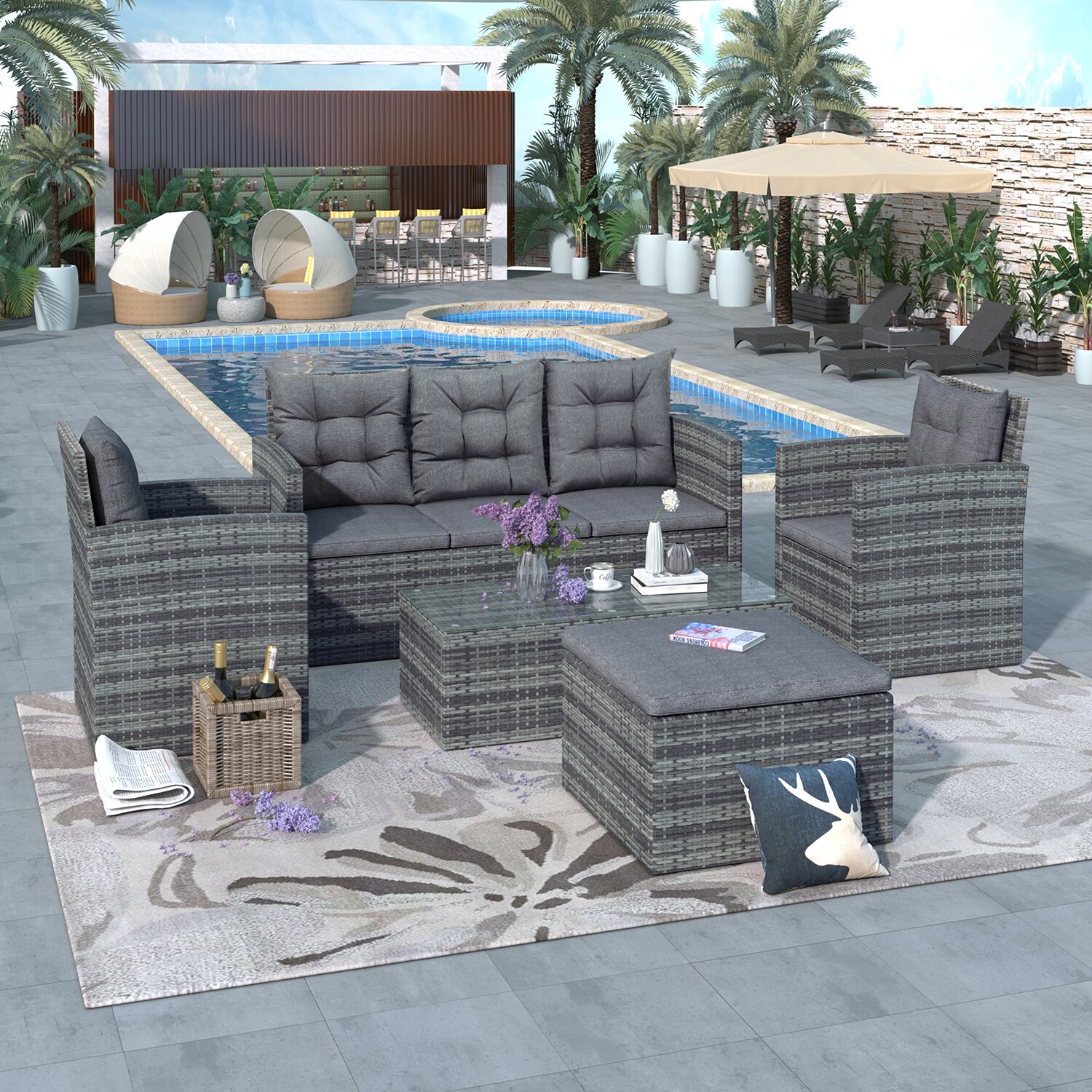 SINOFURN SYA380086GY Patio-Conversation-Sets - View #12