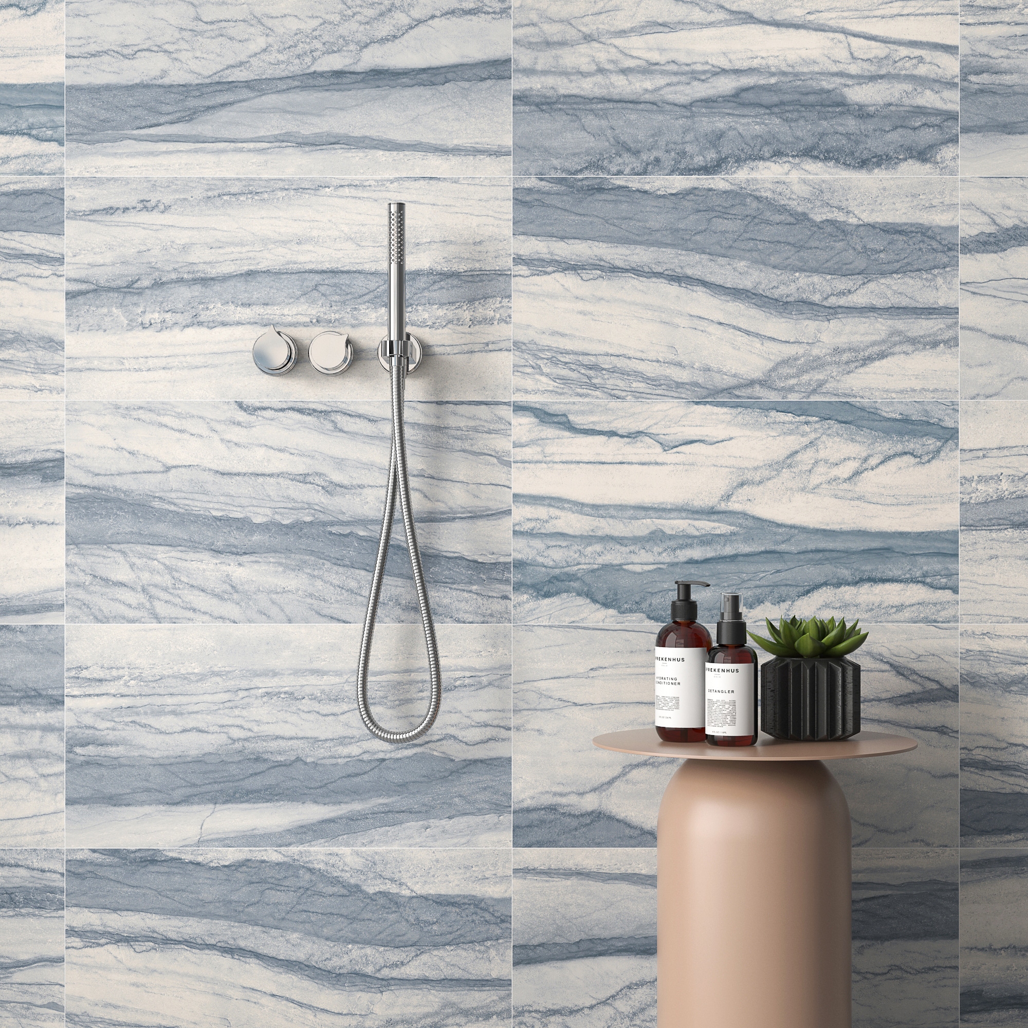 Artmore Tile Macauba Cyanic 12-in x 24-in Matte Porcelain Marble Look ...