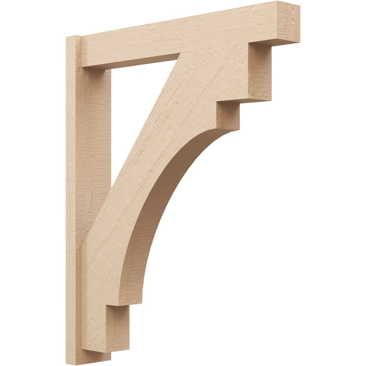 Ekena Millwork 2136765 Timberthane Rough Cedar Faux Wood Merced Block Outlooker 6-in W x 34-in D x 42-in H Primed Tan