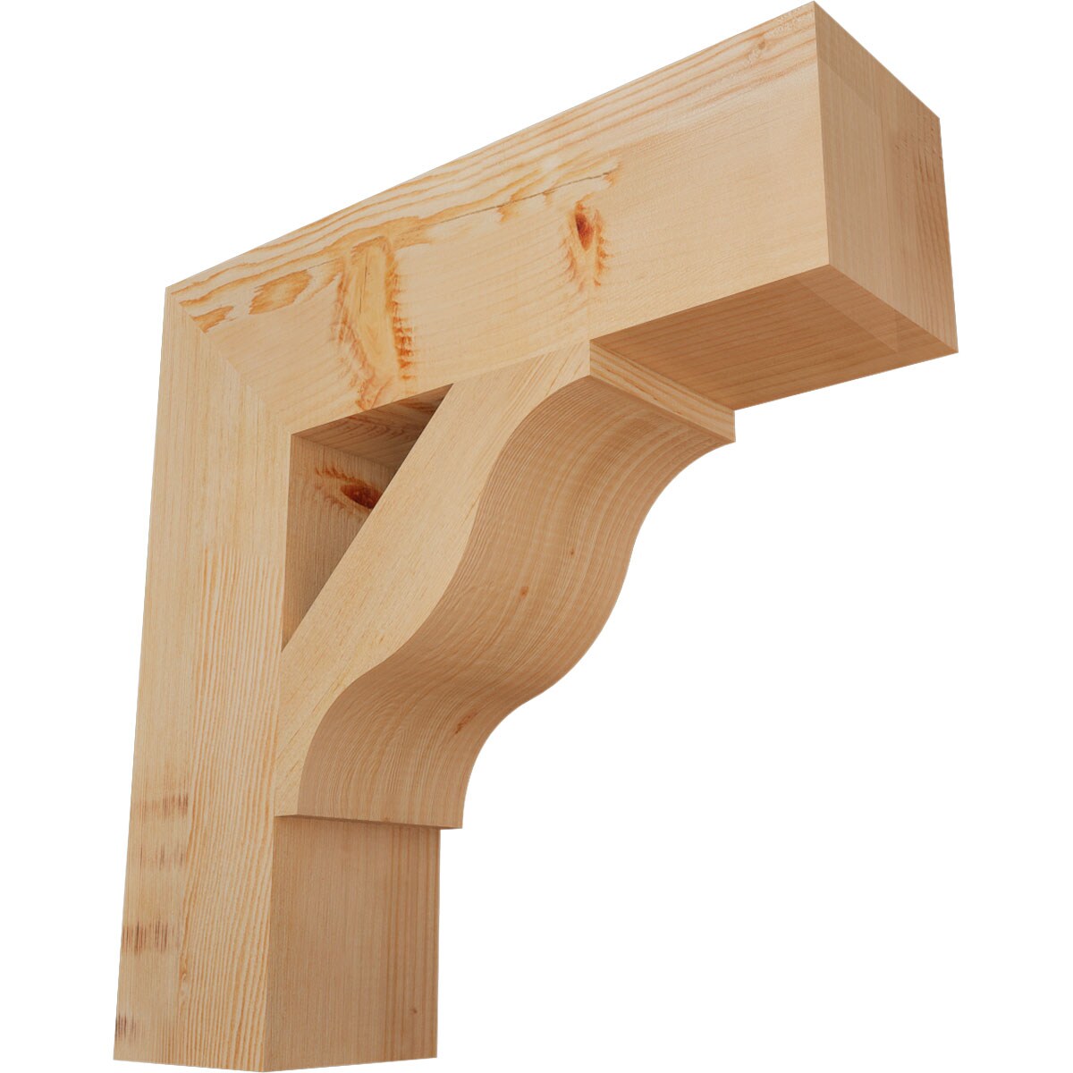Ekena Millwork BKT06X22X22FST05SDF Funston Block Smooth 5-1/2-in x 22-in x 22-in Douglas fir Brown Wood Standard bracket