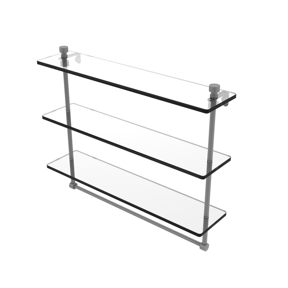 Allied Brass FT-5/22TB-GYM Foxtrot Matte Gray 3 -Tier Wall mount Bathroom Shelf ( 22-in x 18-in x 5-in )