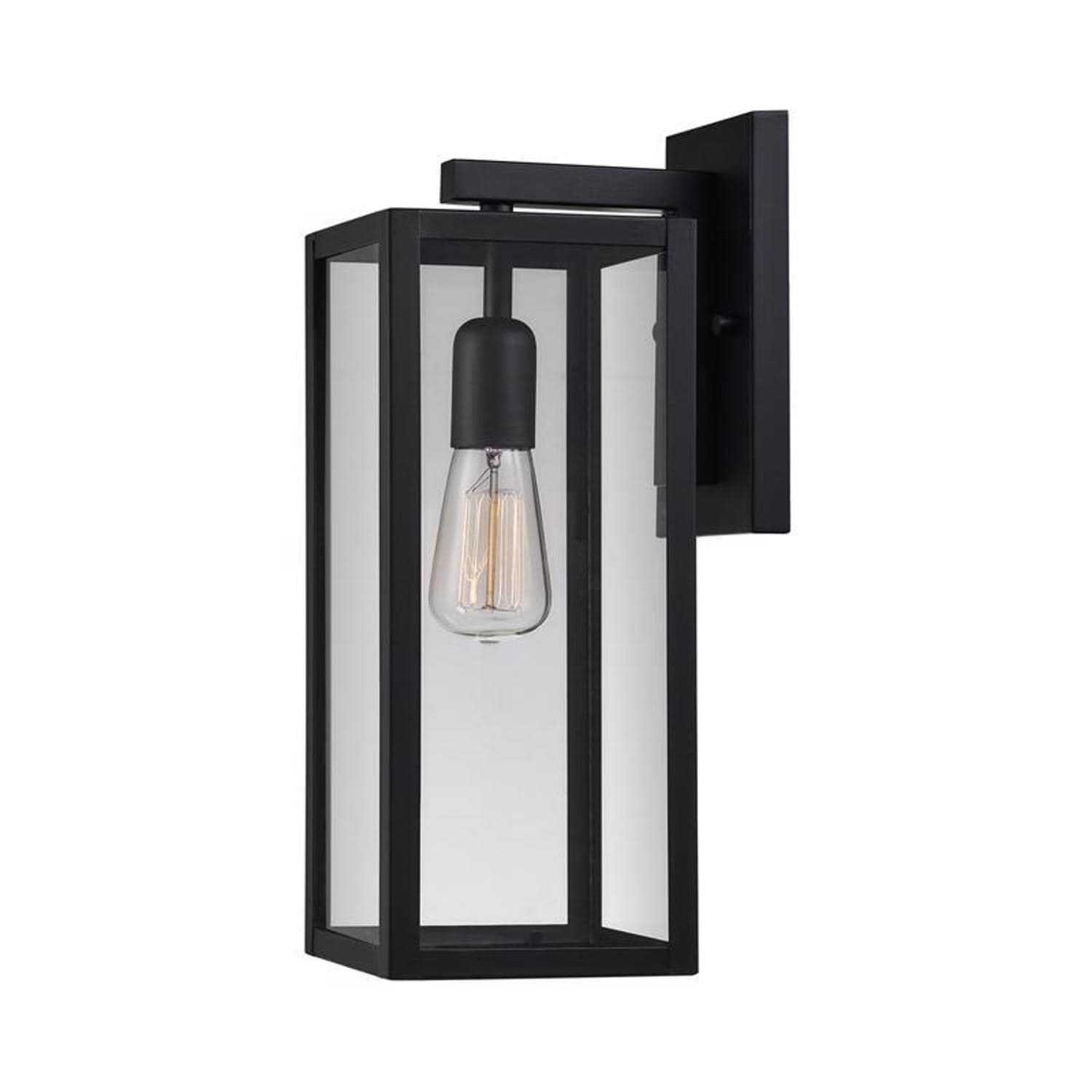 Globe  Vintage 1 Light Matte Black Hurley Wall Sconce