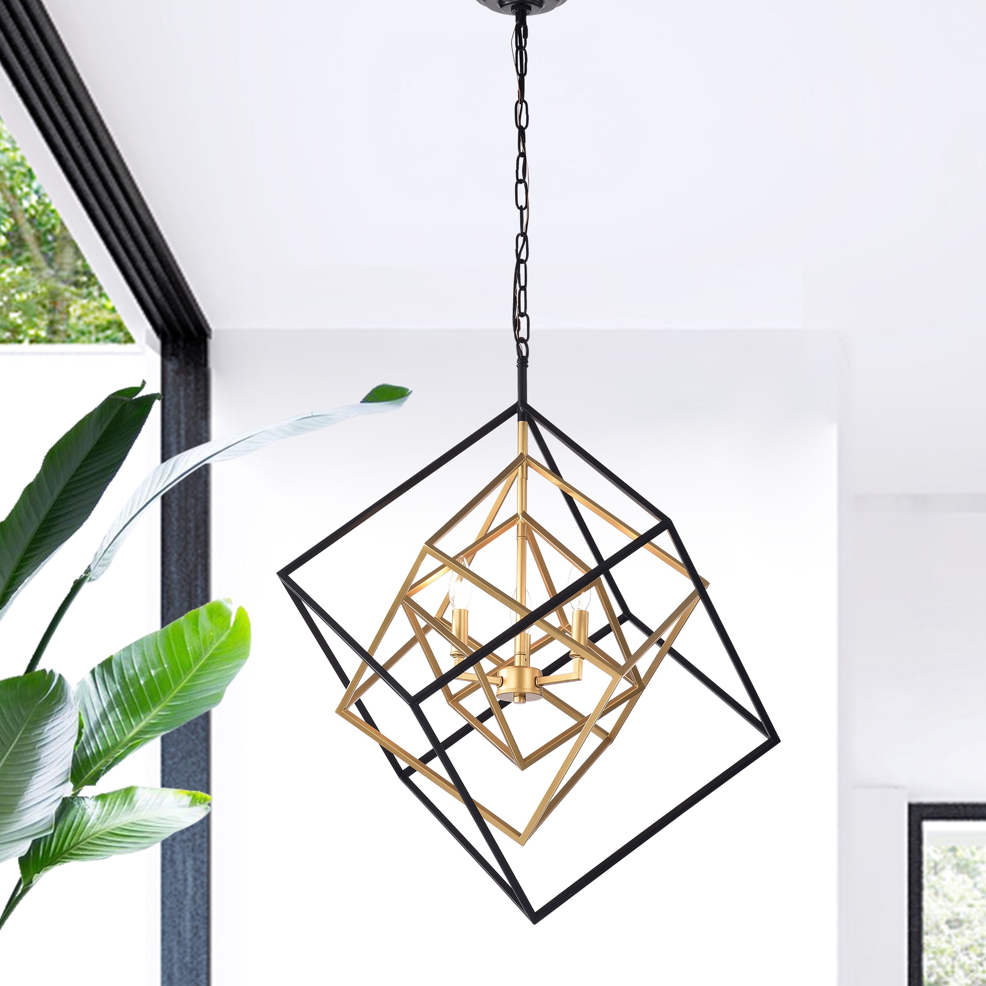 Home Accessories Inc HM092/3B 3 -Light Black Modern/contemporary For Use in Bedrooms, Dining Rooms, Foyers, Kitchens, Living Rooms Chandelier