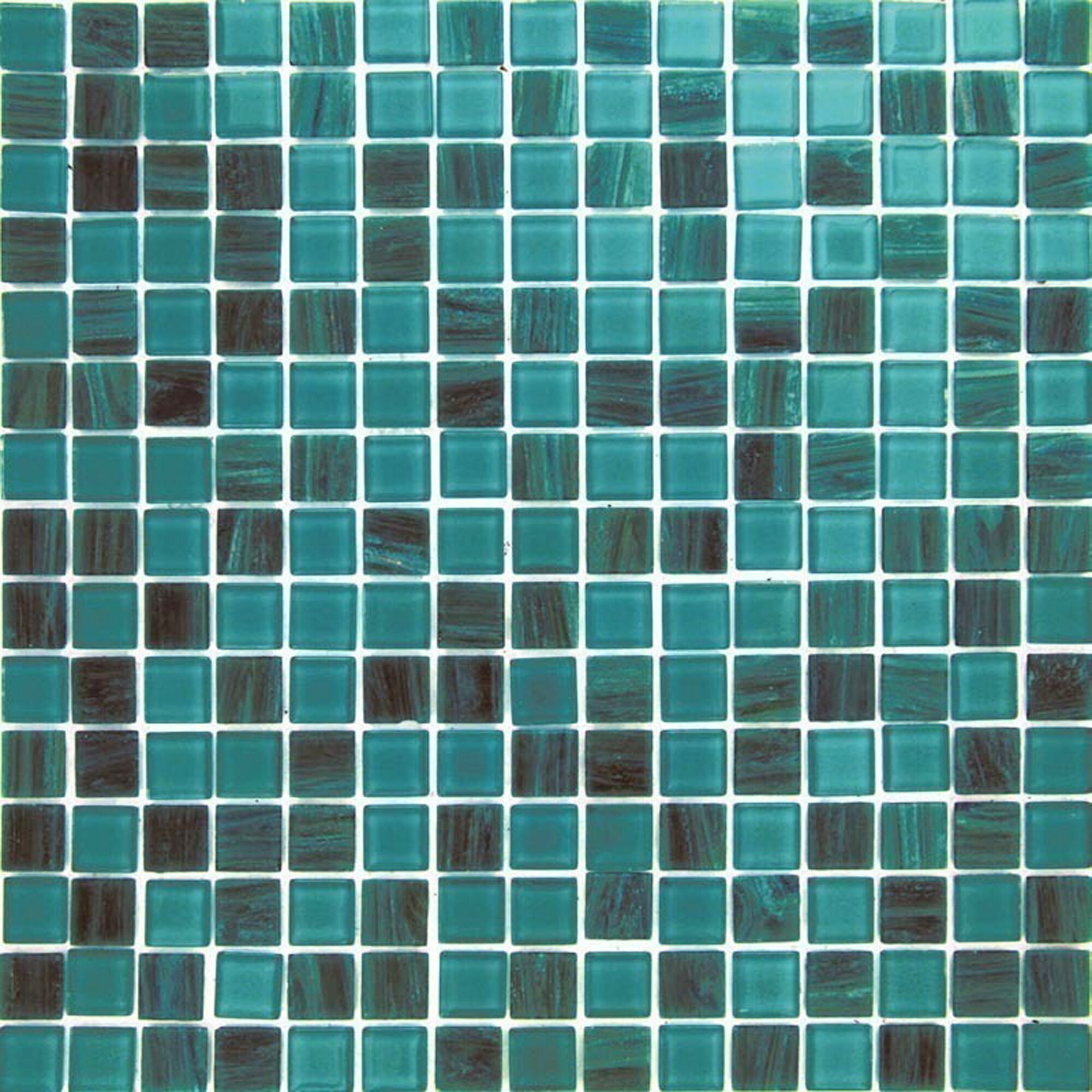 Apollo Tile MIX2088GN453A Mingles Teal Green 12-in x 12-in Glossy Glass Mosaic Floor and Wall Tile ( 20-sq ft Carton )