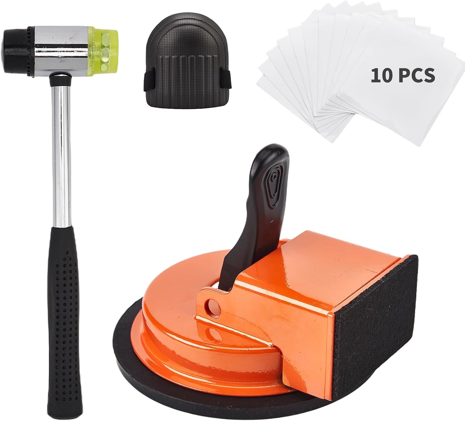 GAOMON Laminate Flooring Installation Tool Kit with Industrial Suction Cup Puller - Rubber Mallet - Reusable Adhesive Pads and Knee Pad - Floor Gap Repair Set for Hardwood Vinyl Plank
