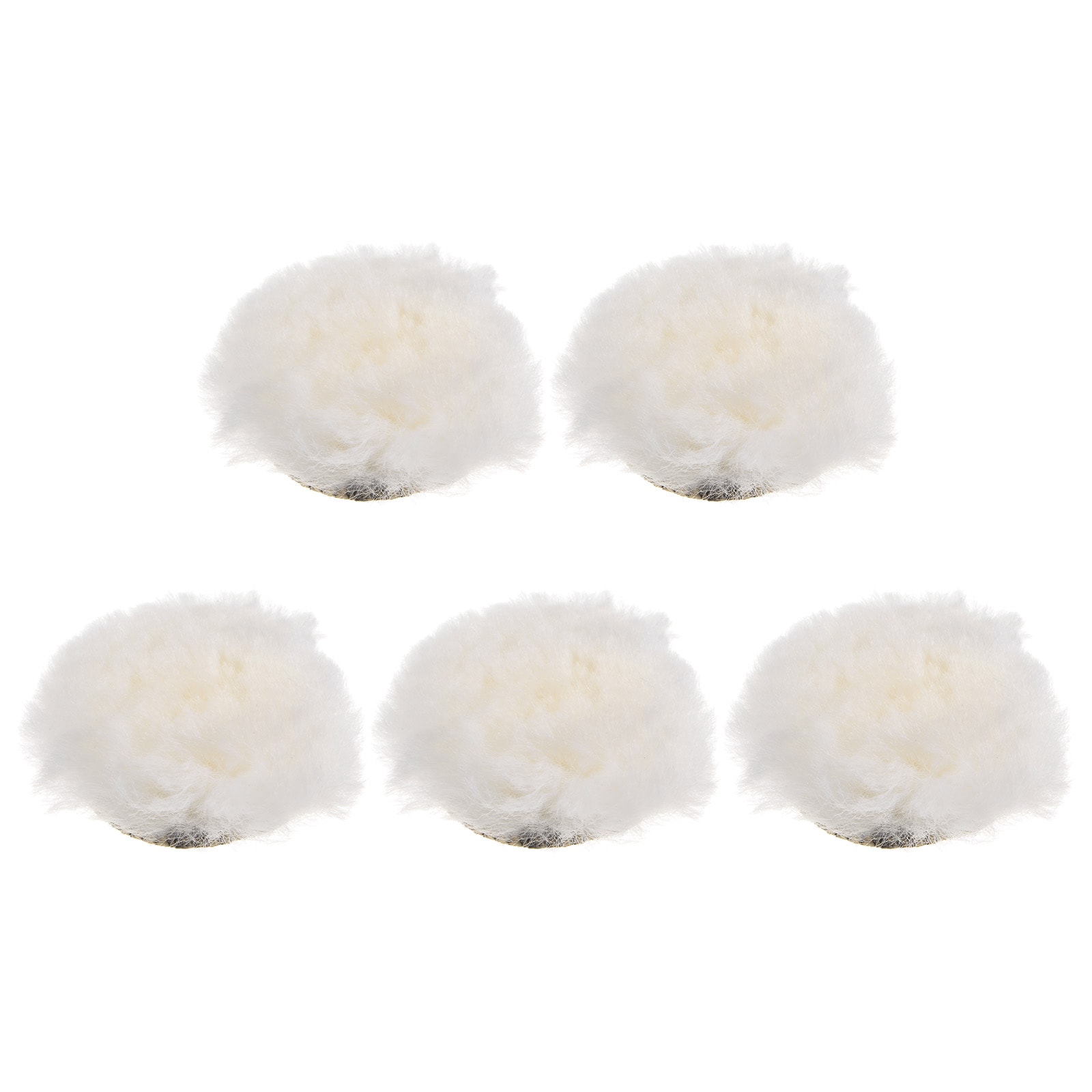 Harfington 5pcs Wool Buffing Pads 2 inch Wool Polishing Pad Soft Buffing Pads Polishing Wheel with Hook and Loop Polishing Buffing and Cutting for Car Furniture
