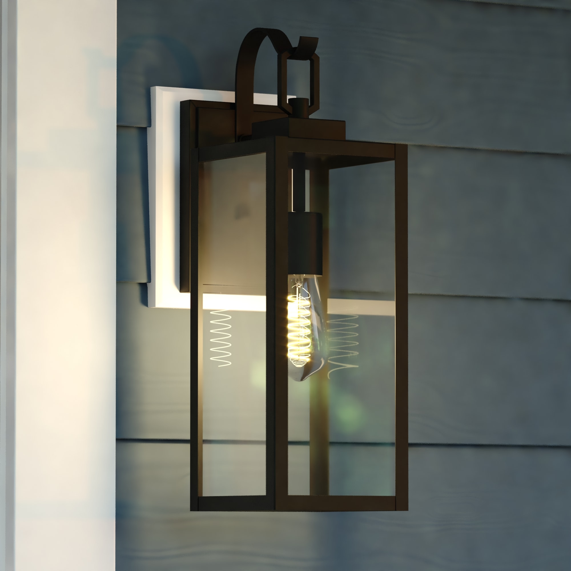 Cascadia T0745 Clinton 1 -Light 17.75-in H Matte Black Hardwired Outdoor Wall Light