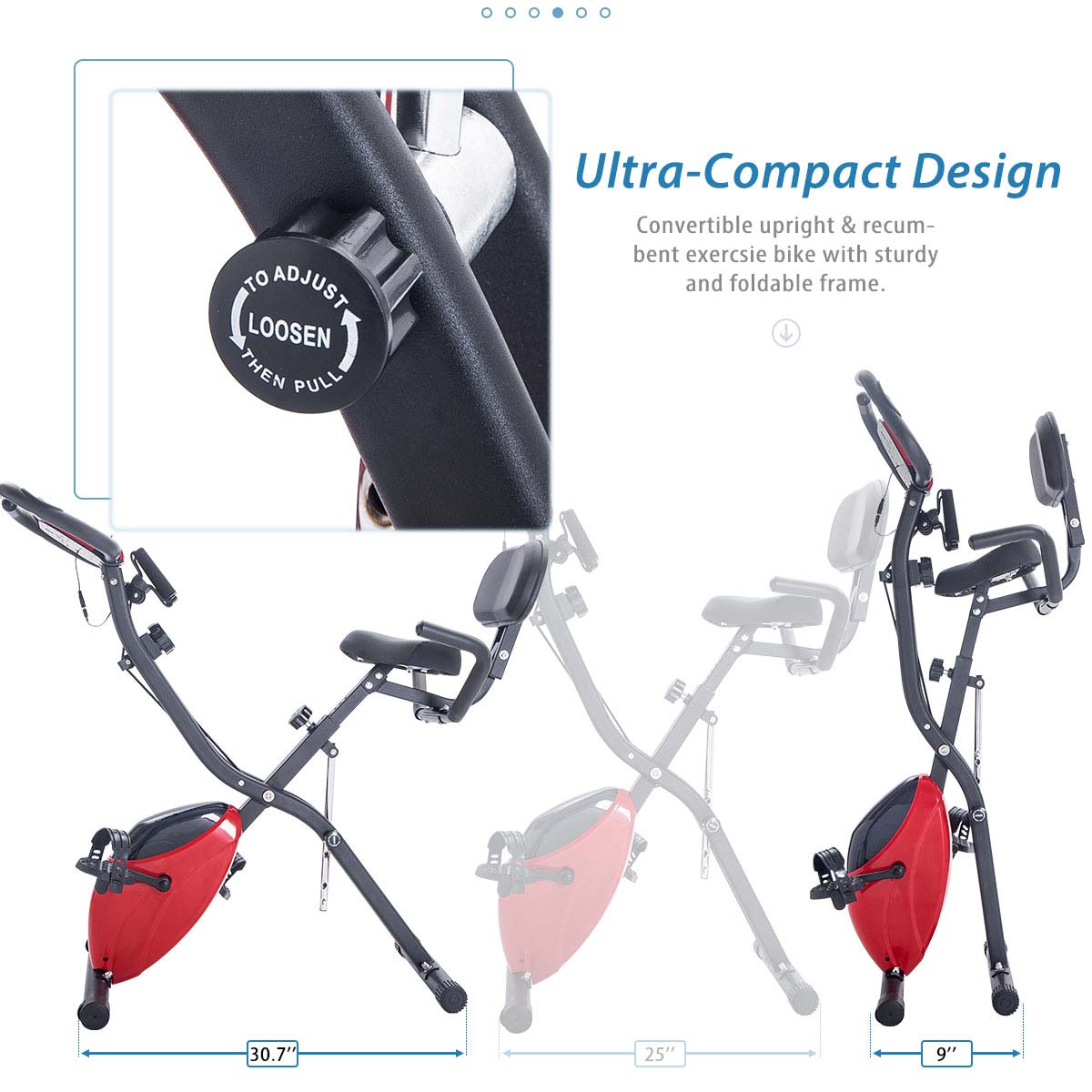 Merax 3 in 1 adjustable folding exercise bike hot sale