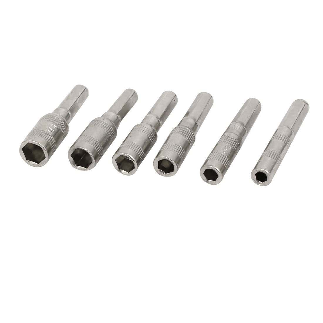 Aoibox  6 Piece Impact Nut Driver Bit Set with 27mm 4mm 6 in sizes for metal for quick change fastening and repair tasks