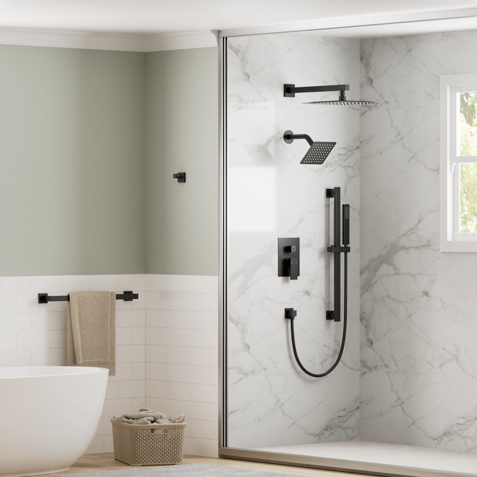 GRANDJOY SFS-1059-BK10 Showerhead-Bar-Panels - View #17