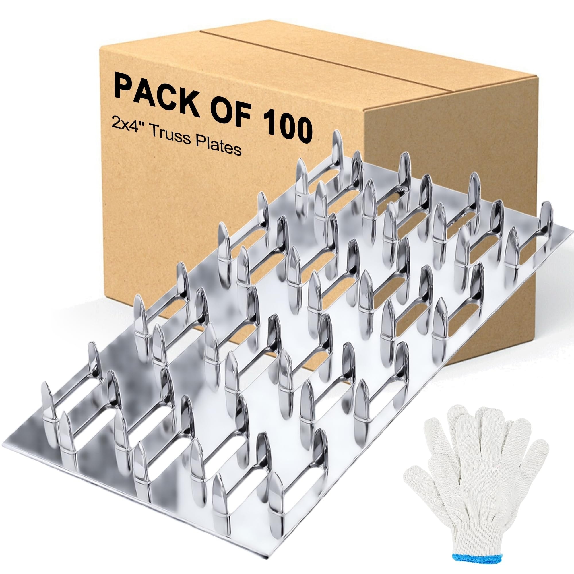 Etokfoks  2 x 4 in 20 Gauge Galvanized Steel Nail Stop Nail Plate Heavy Duty Wood Connector 100 Pack
