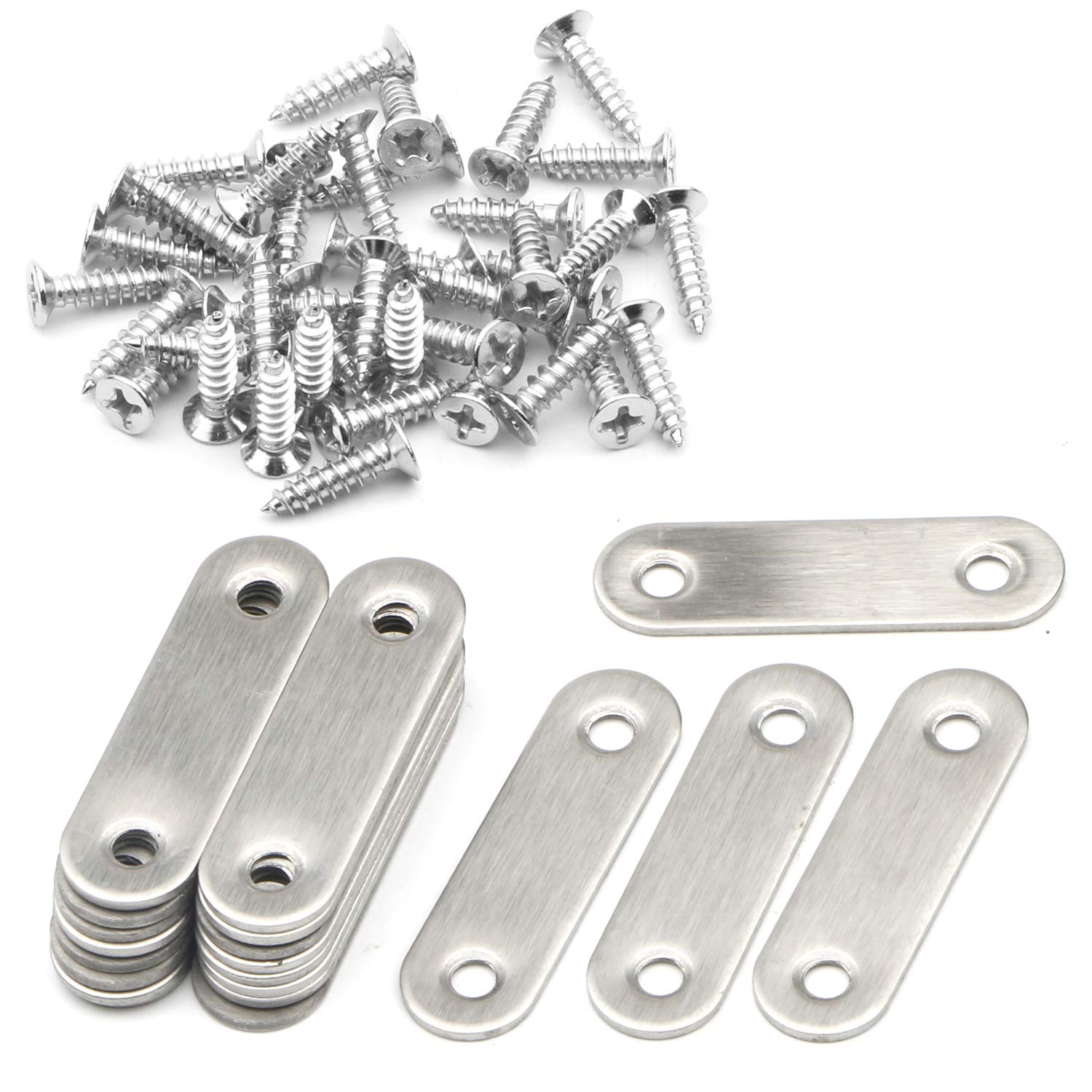 KHKFY 2.2 inch Stainless Steel Flat Mending Repair Plate Bracket Connector with 2 Holes Pack of 20 durable home and garden accessory designed #LKH0805G220