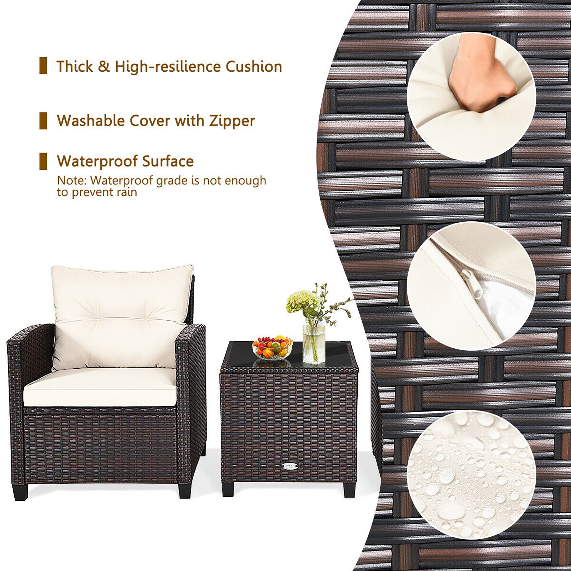 Forclover ALSM-A17WH Patio-Conversation-Sets - View #7