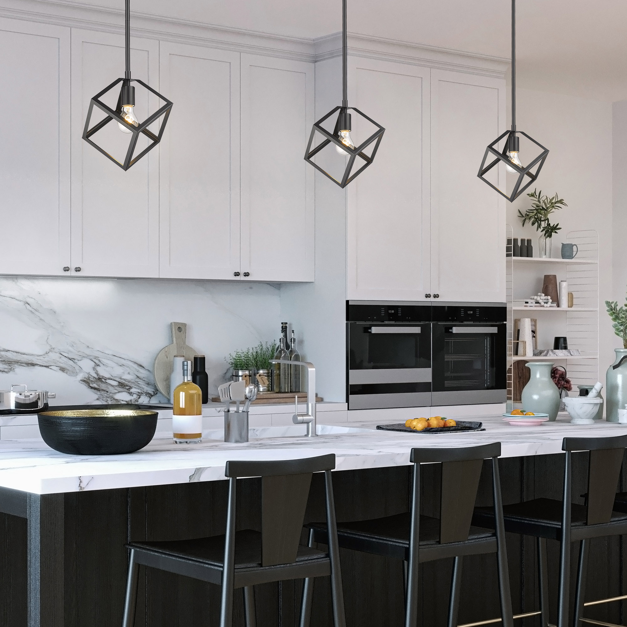 Cassio Matte Black Mini Industrial Pendant Light