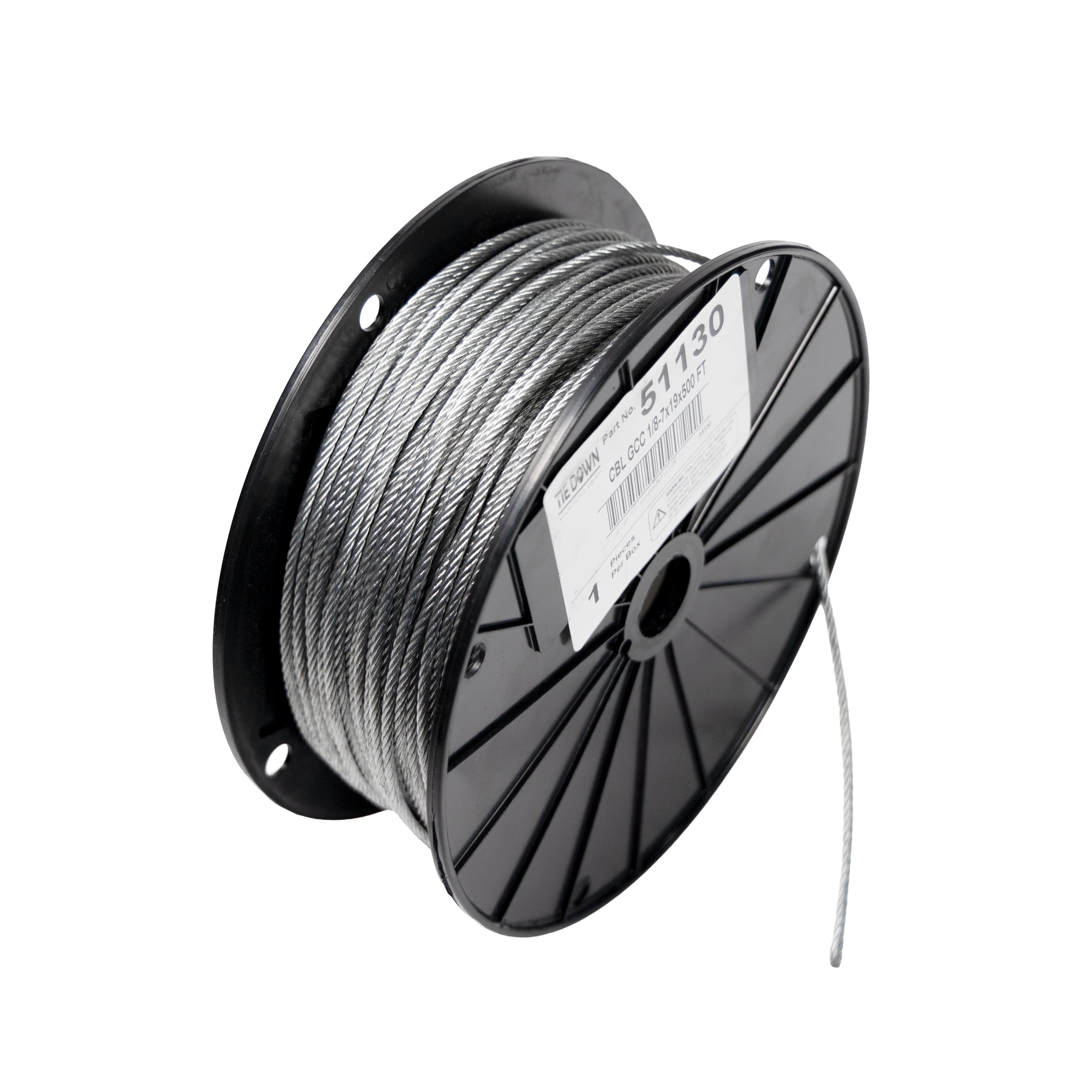 Tie Down 500-ft x 1/8-in Weldless Galvanized Steel Cable (By-the-Roll)