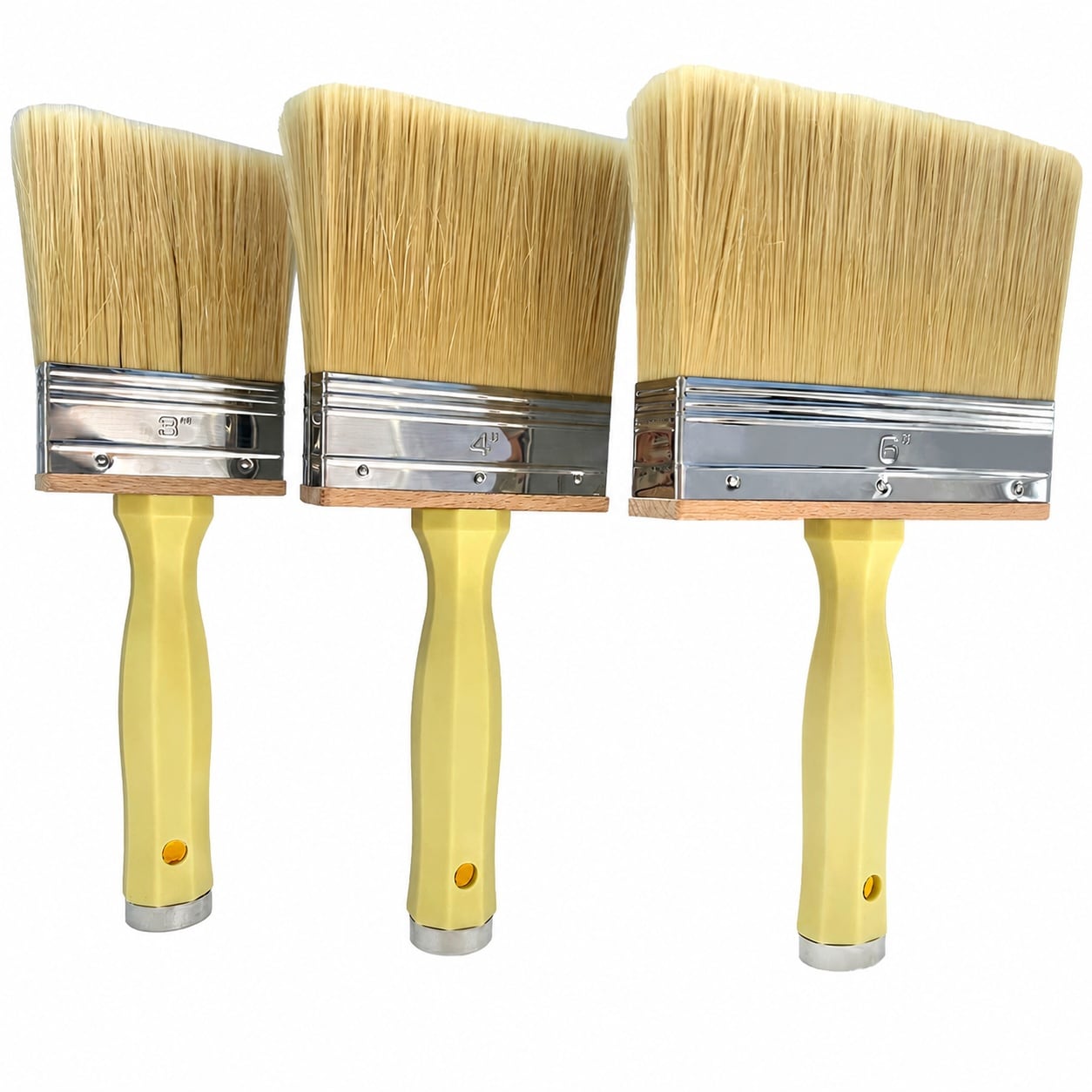 KIWDZFU  Deck Stain and Sealer Block Paint Brushes Set of Three Sizes Three Inch Four Inch and Six Inch for Wood Walls Furniture Shed and Fence