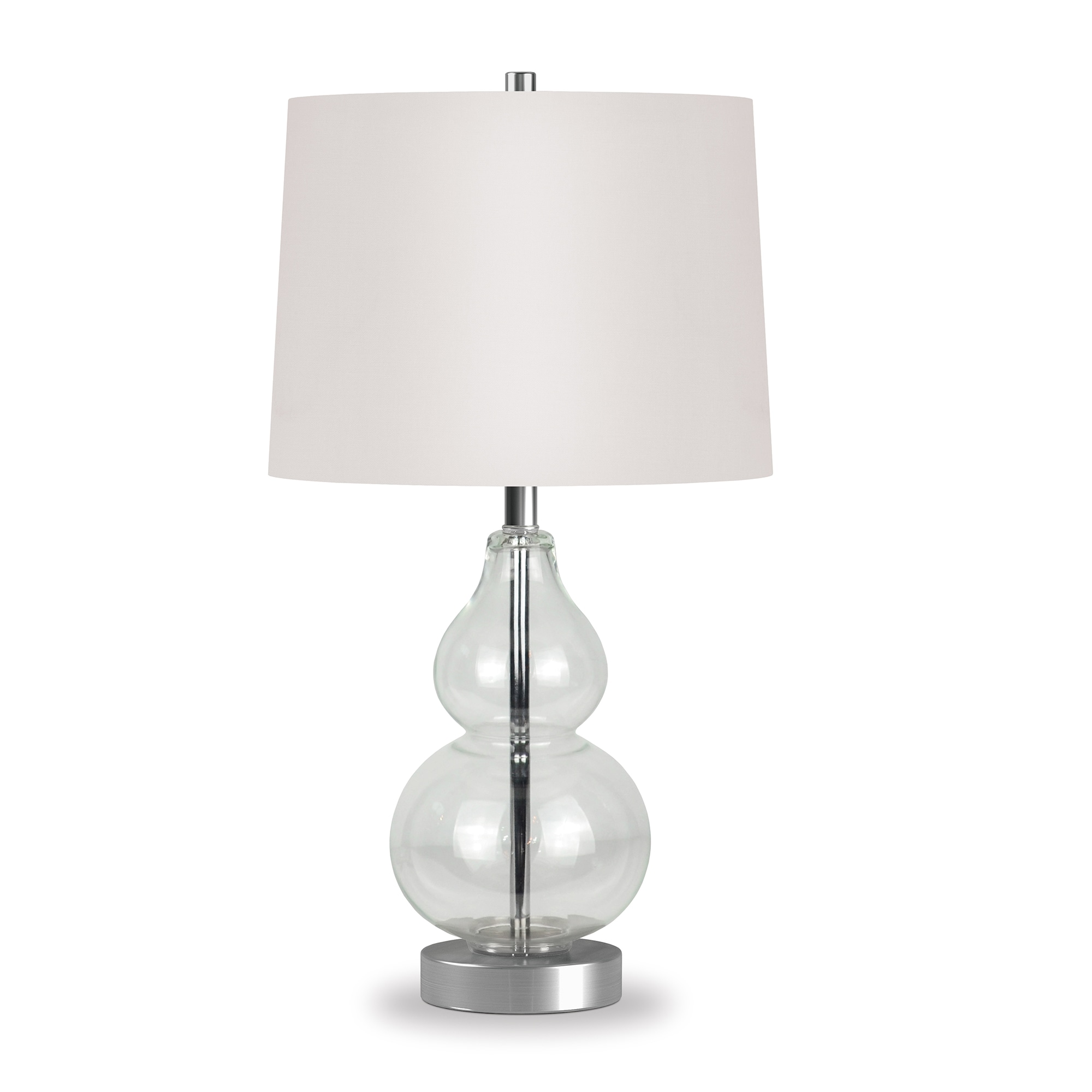 Hailey Home Katrina 2125-in Clear Rotary Socket Table Lamp with Fabric ...