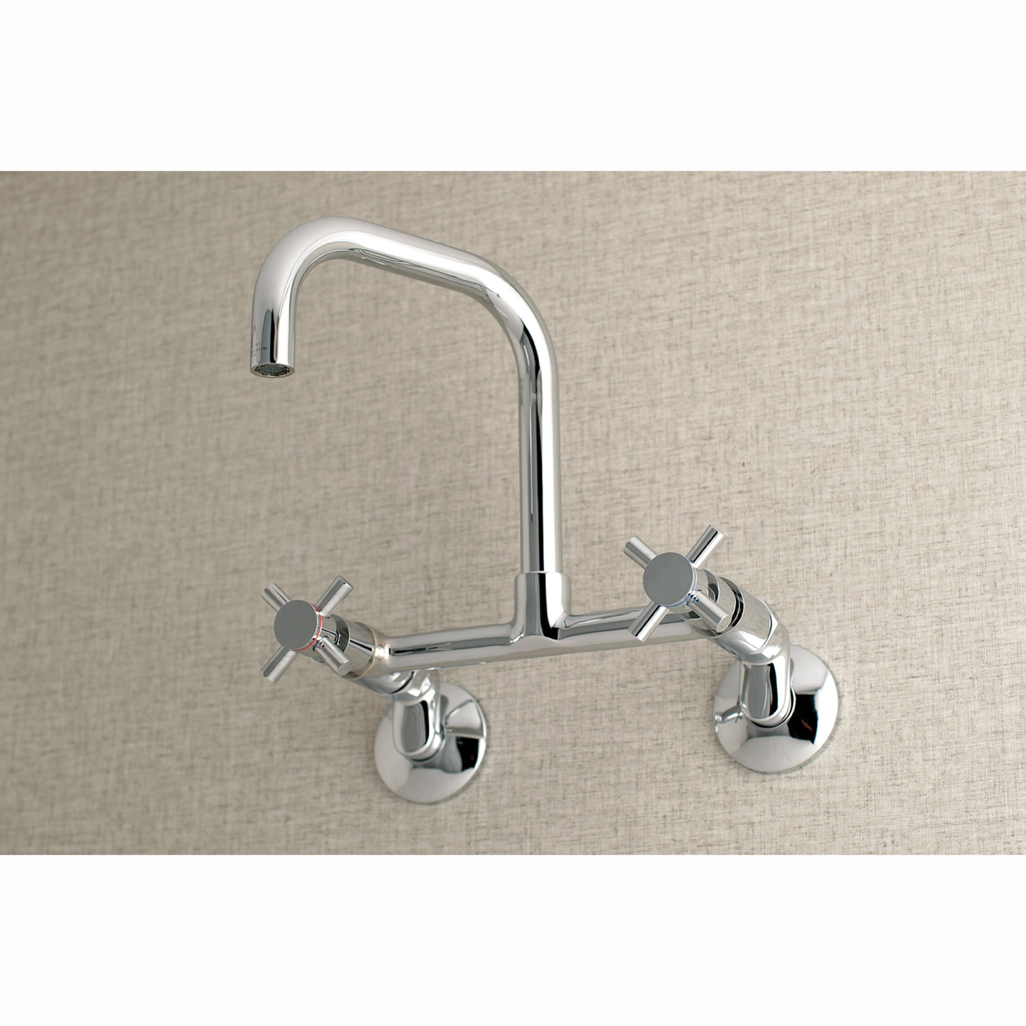 Kingston Brass WLKS413C Concord Polished Chrome Double Handle Wall-mount Kitchen Faucet