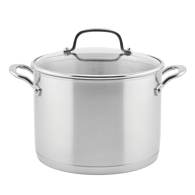 KitchenAid 8qt Stainless Steel 3-Ply Stockpot with Lid in the