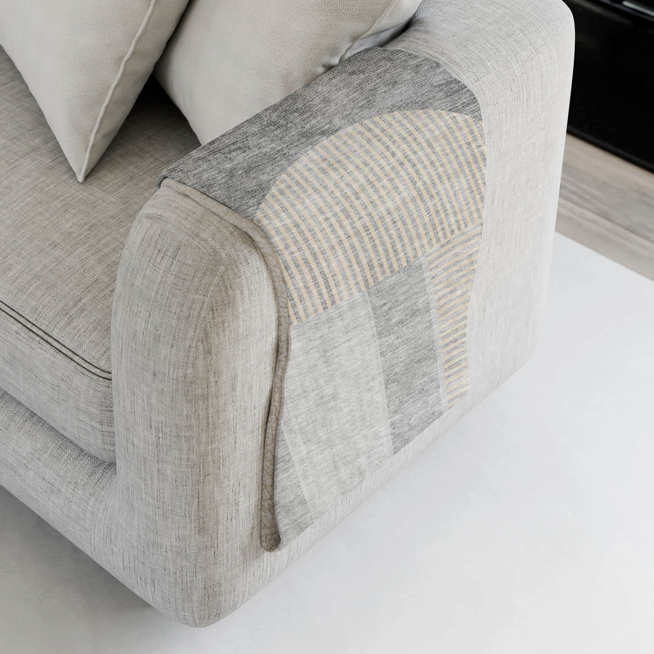 Addison Rugs Premium Machine Washable Addison ASB711 Silver 50 x 70 inches Sherpa Throw Blanket
