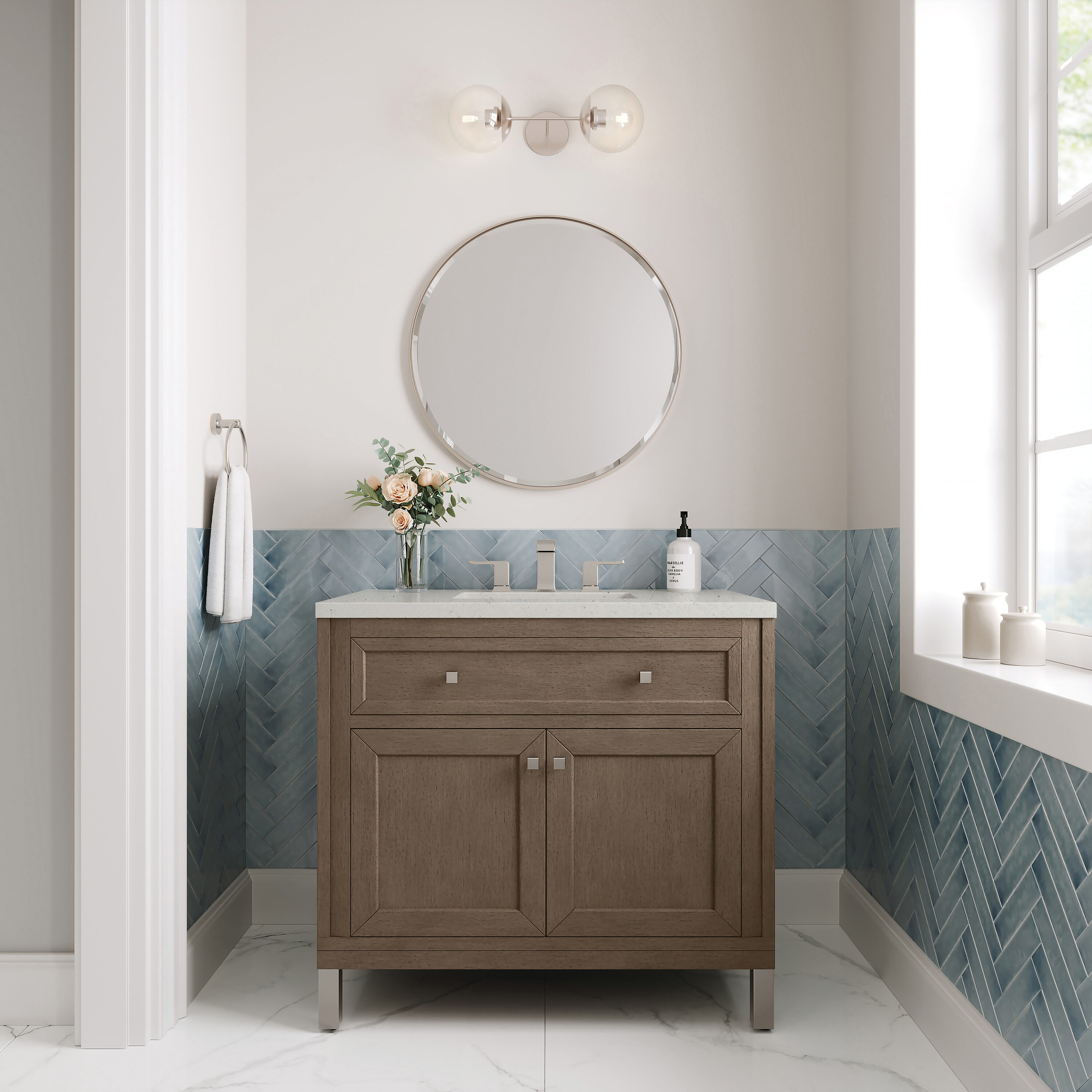 James Martin Vanities 305-V36-WWW-3LDL Bath-Vanity-Combo - View #3