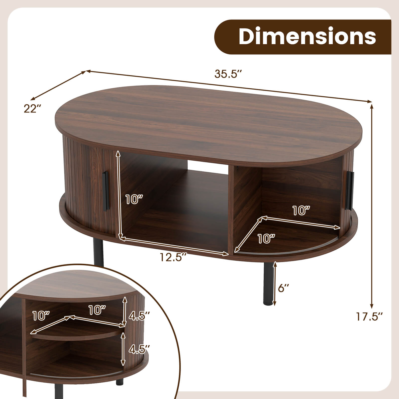 Costway HCST07961 Coffee-Tables - View #2