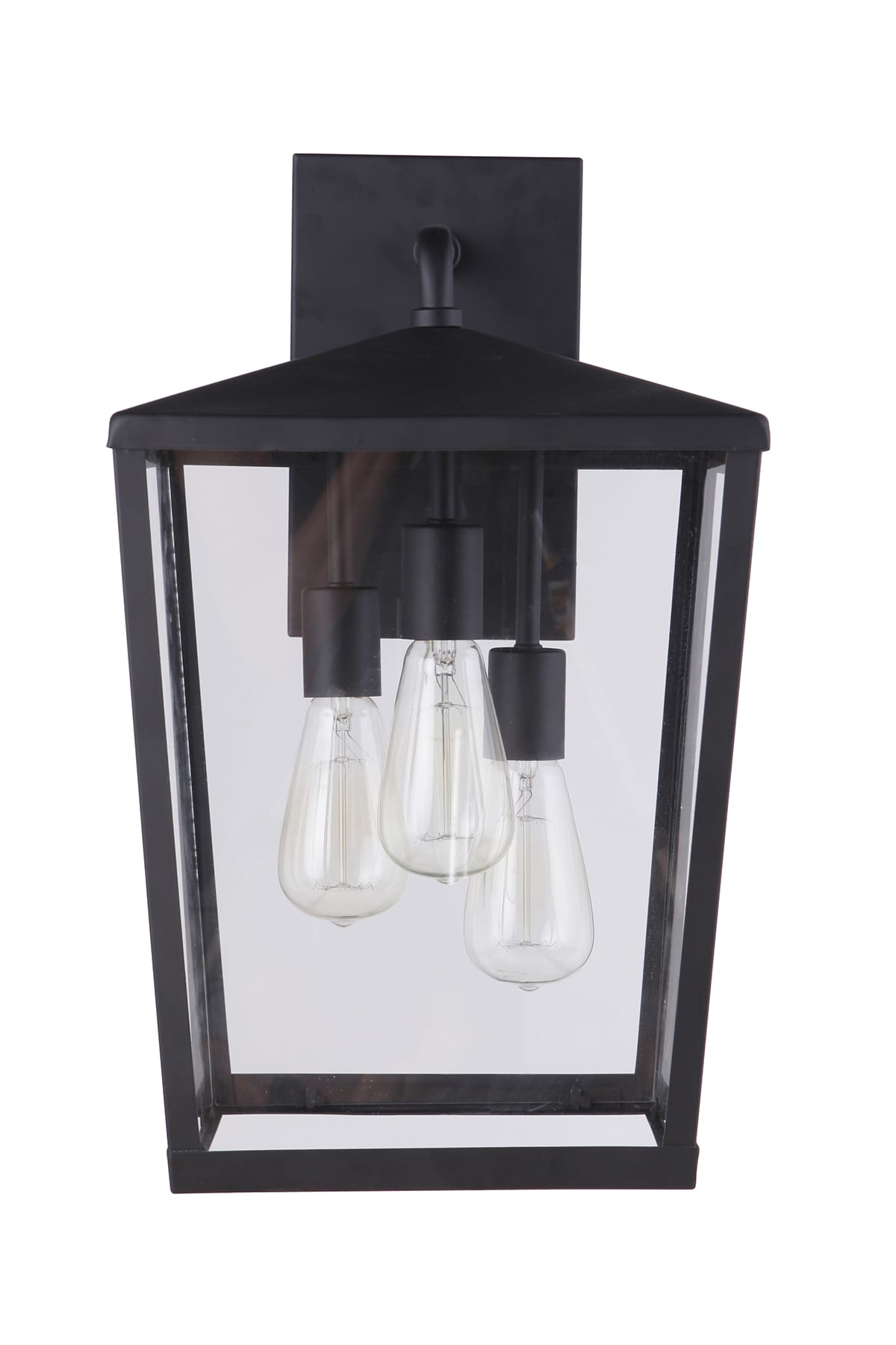 Olsen Midnight Finish 3-Light Outdoor Lantern in Direct Wired Electric