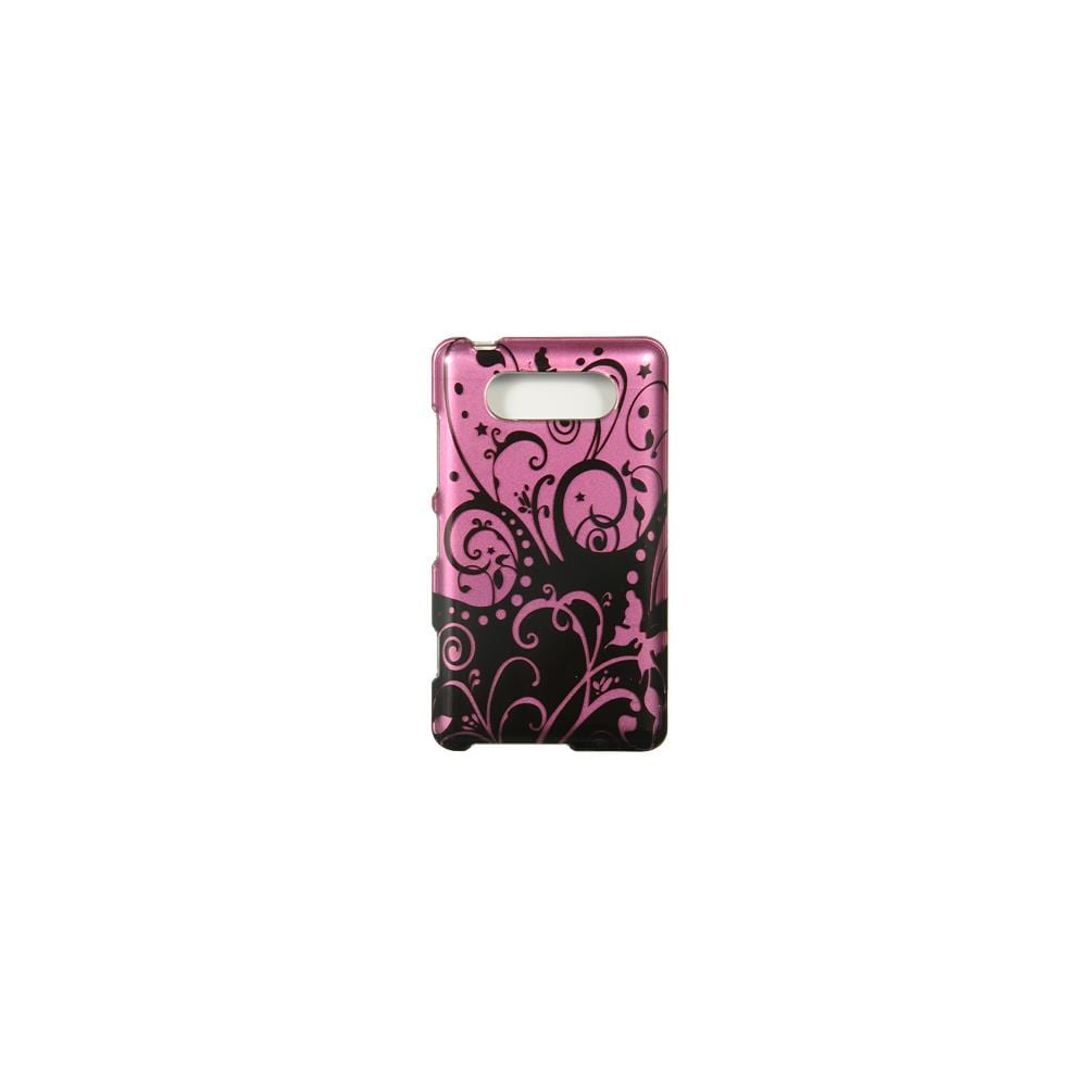 Dream Wireless DRMW10283  CANK820PPBKSW Nokia Lumia 820 Crystal Case- Purple with Black Swirl