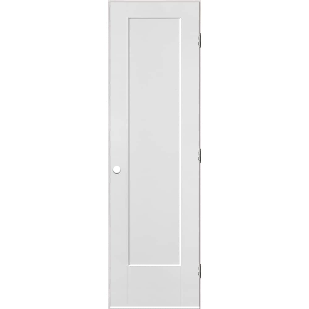 Masonite 1164057 24-in x 80-in Primed White Hollow core 1-panel Left hand Smooth Primed Molded composite Flat Jamb Single Prehung Interior Door