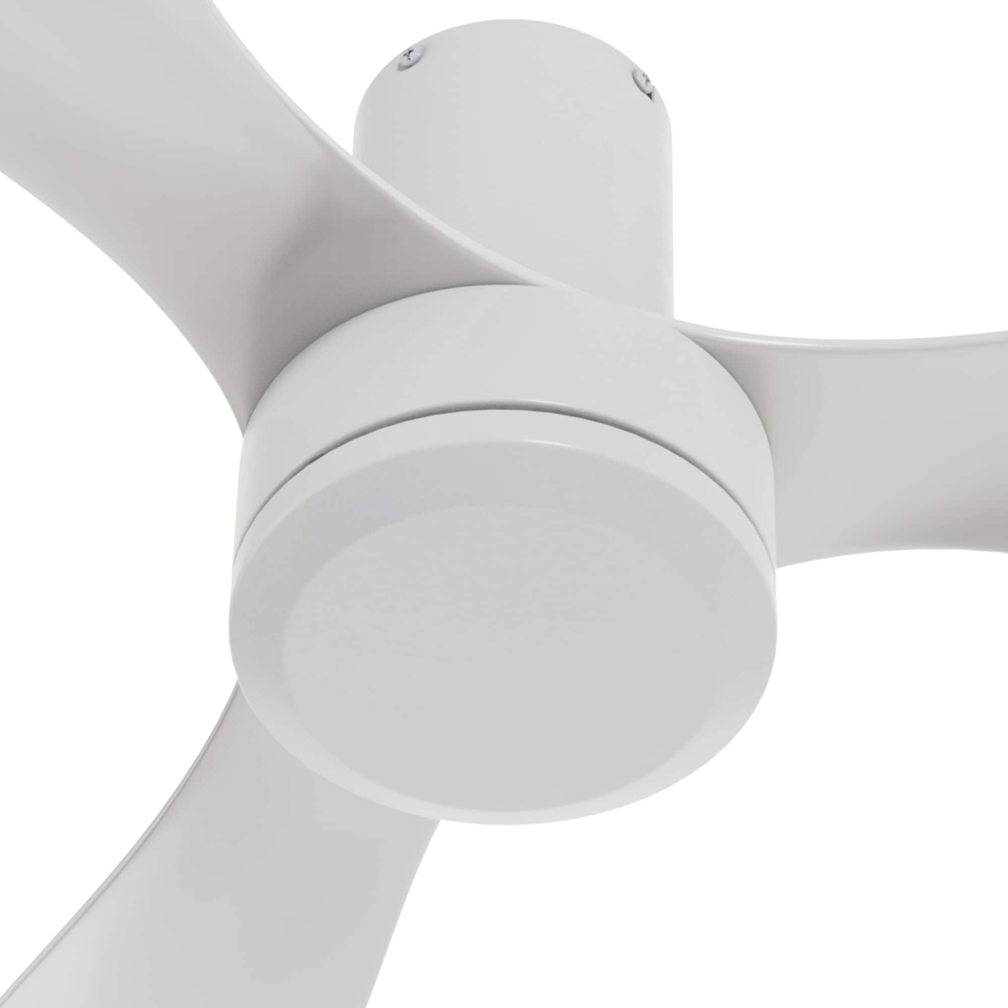 CARRO USA Sayer 52-in White Indoor Flush Mount Ceiling Fan and Remote ...