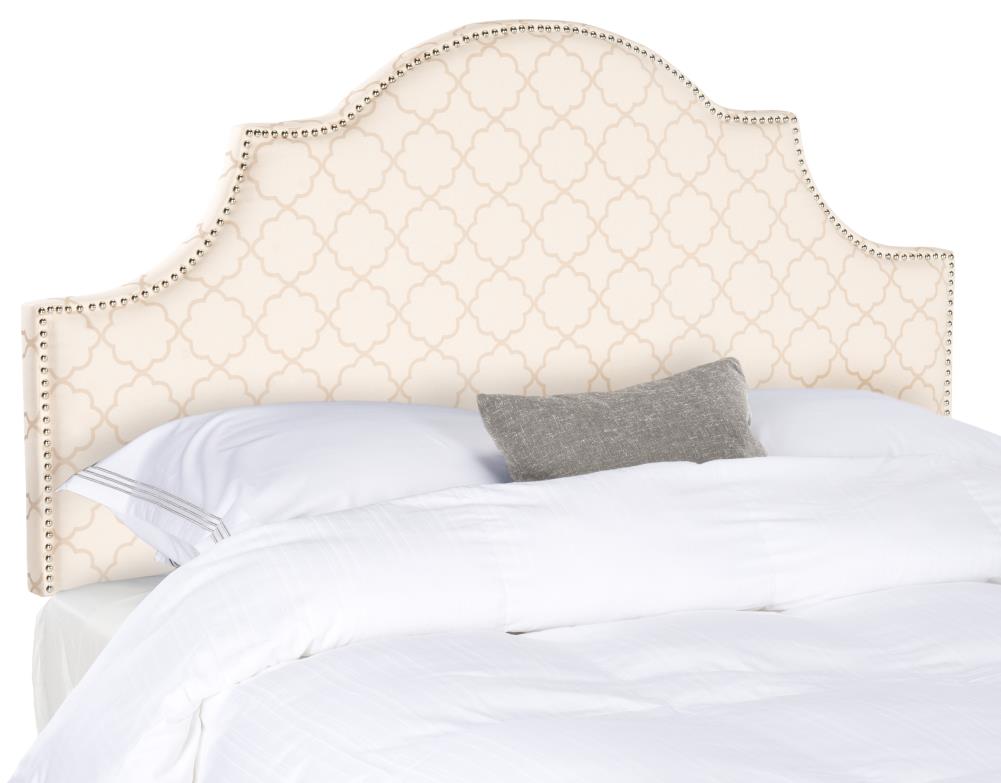 Safavieh Hallmar Pale Pink/Beige Full Synthetic Upholstered Headboard ...