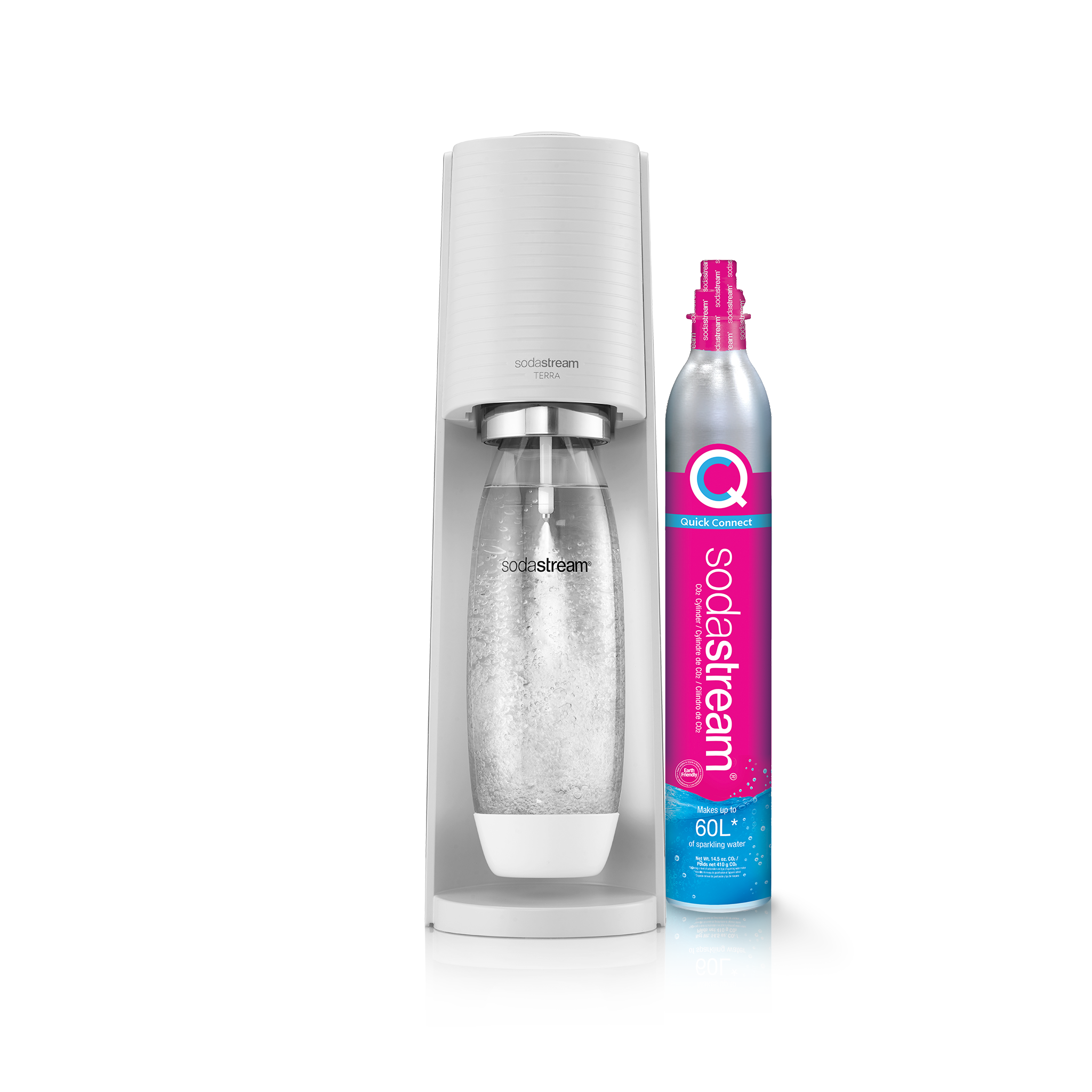SodaStream Terra White Soda Maker - Cordless Design, Makes Soda, Sparkling  Water & Flavored Water, Bottle & Carbonator Included