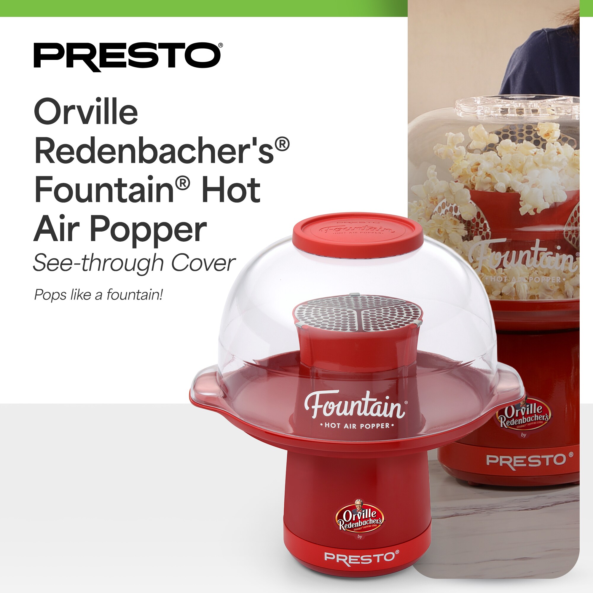 Presto ポップコーンメーカー Presto Orville Redenbacher Feets Fountain Hot Air Popper Popcorn