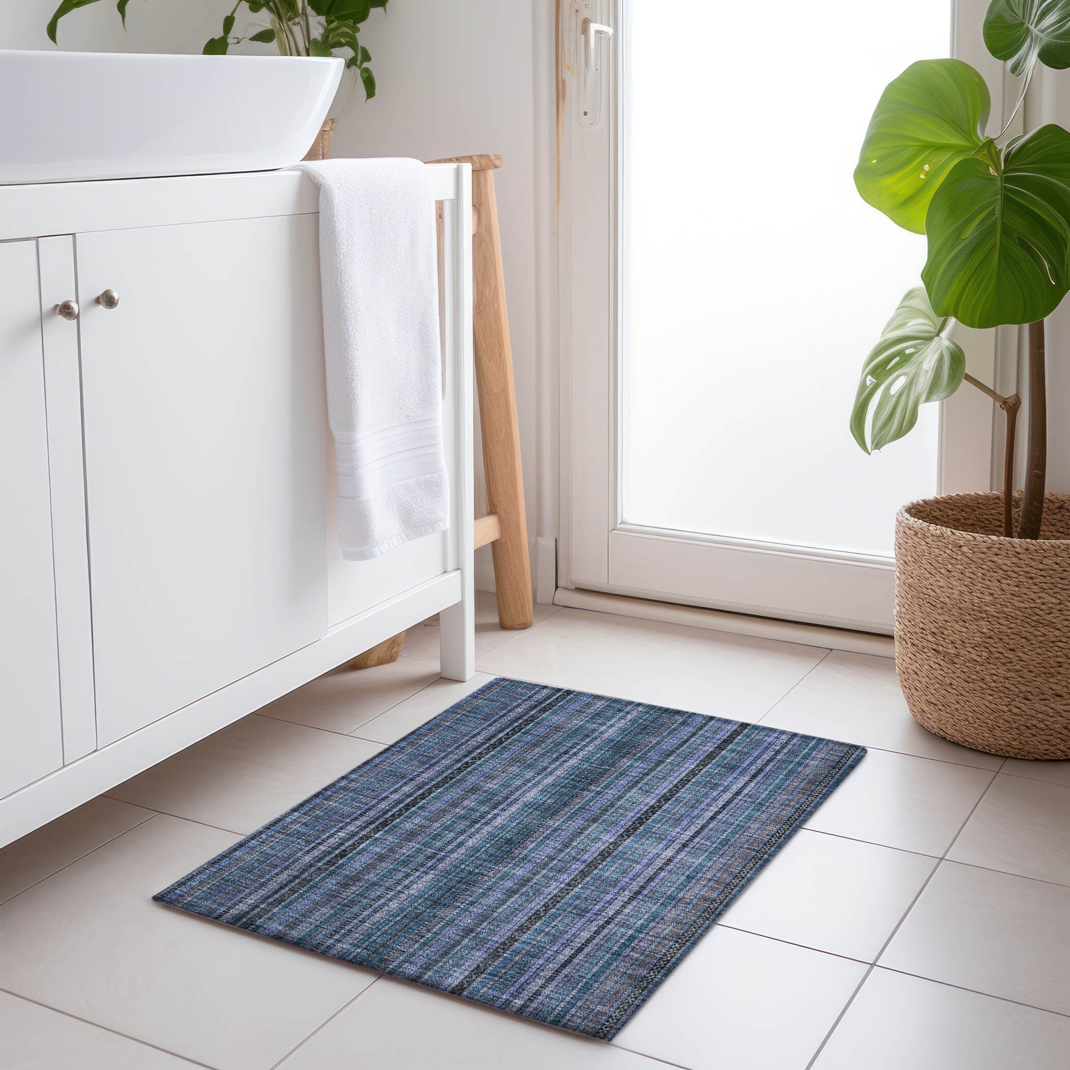 Addison Rugs ACN1654BU20X30 Chantille ACN1654BU 1 x 2 (ft) Loomed Blue Rectangular Indoor/Outdoor Machine washable Pet Friendly Area rug