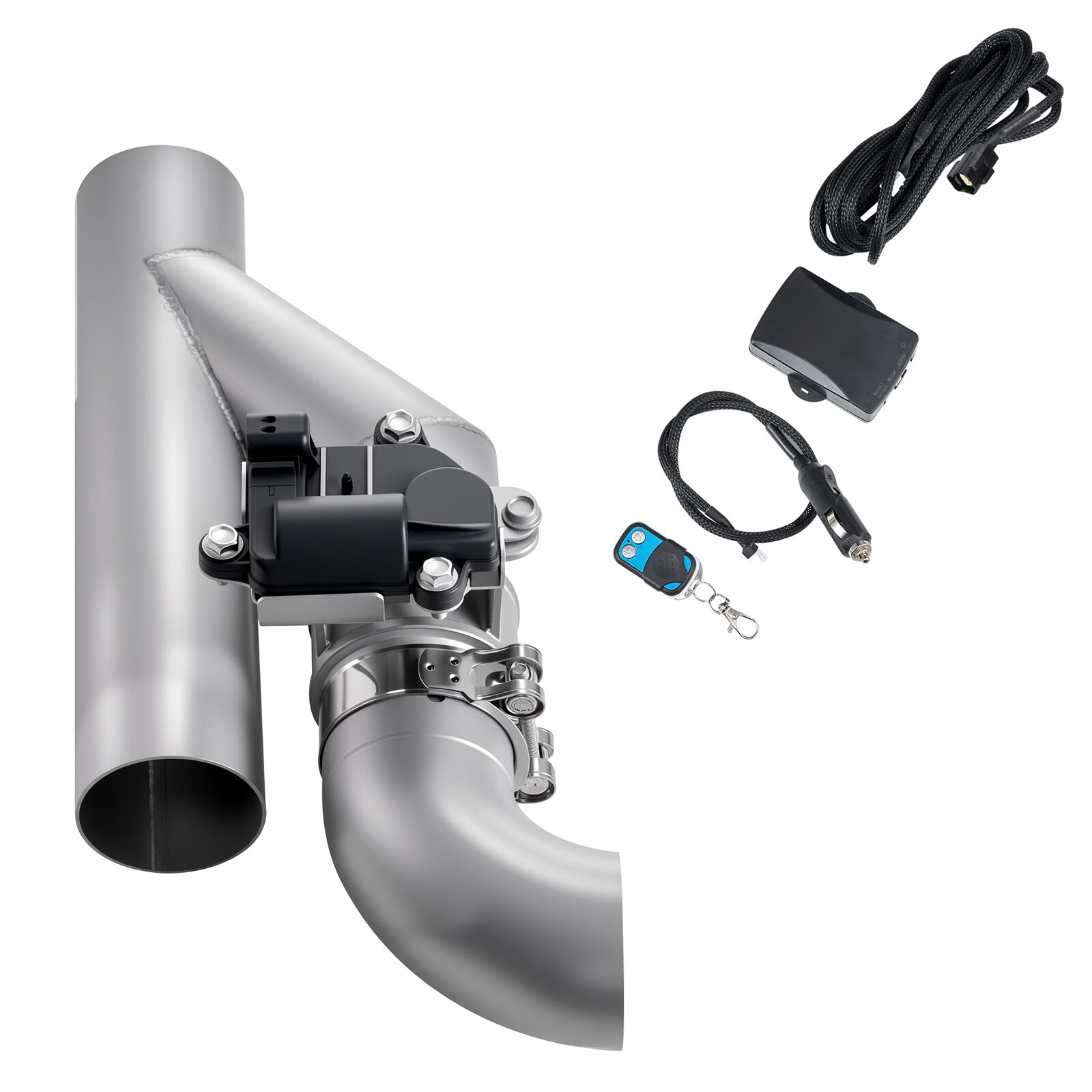 GIVIMO - Electric Exhaust Cutout Valve Kit - 2.5-in Universal Stainless Steel - Y-Pipe and Remote...