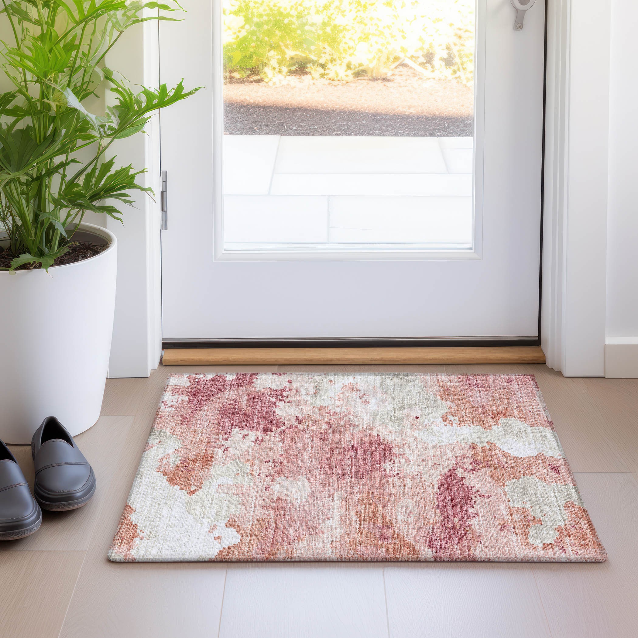 Addison Rugs AMF67PI20X30 Mayfield AMF67PI 2 x 3 (ft) Loomed Polyester Pink Rectangular Indoor Abstract Machine washable Area rug