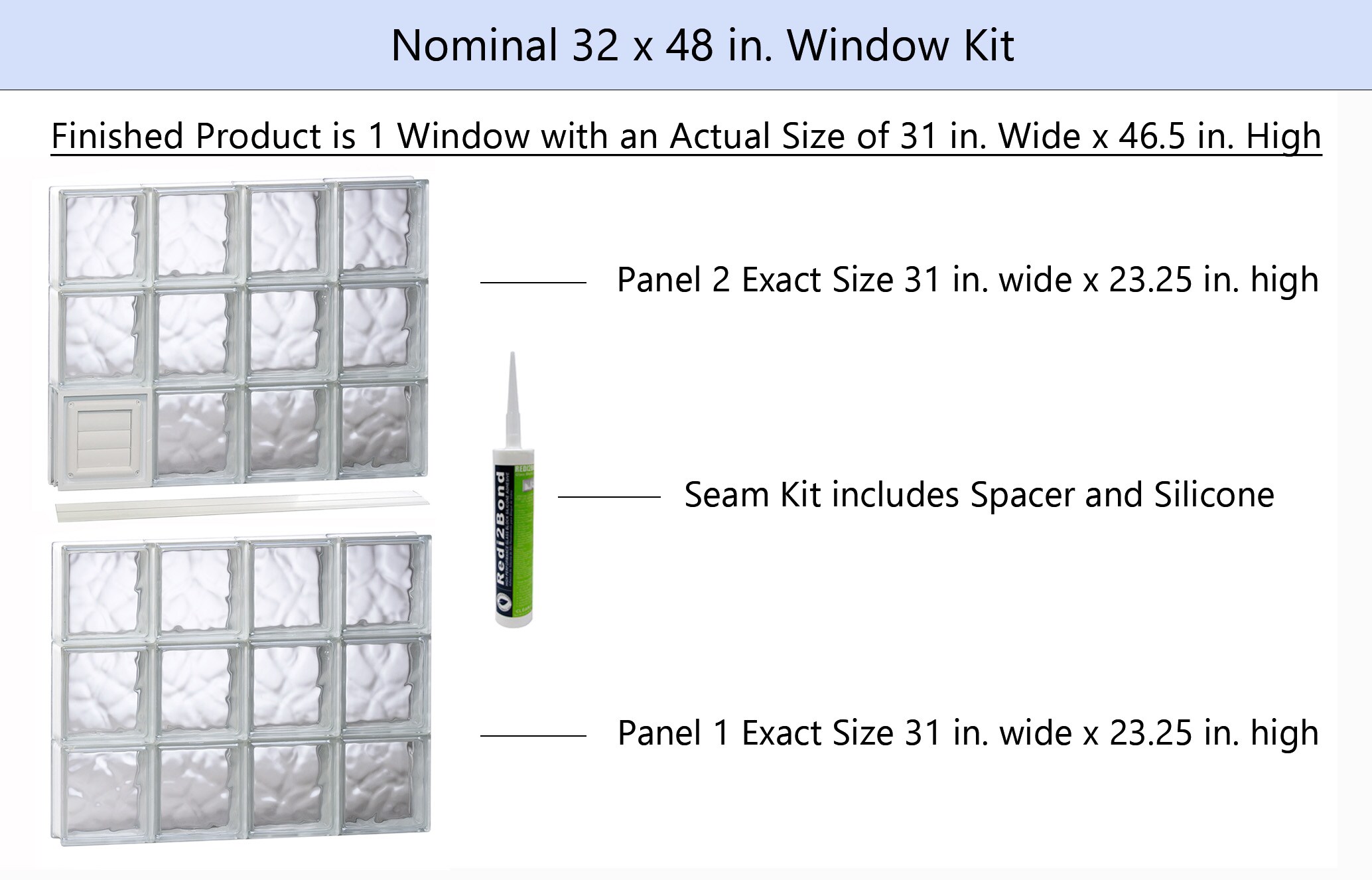 REDI2SET D3248DC Glass-Block-Windows - View #2