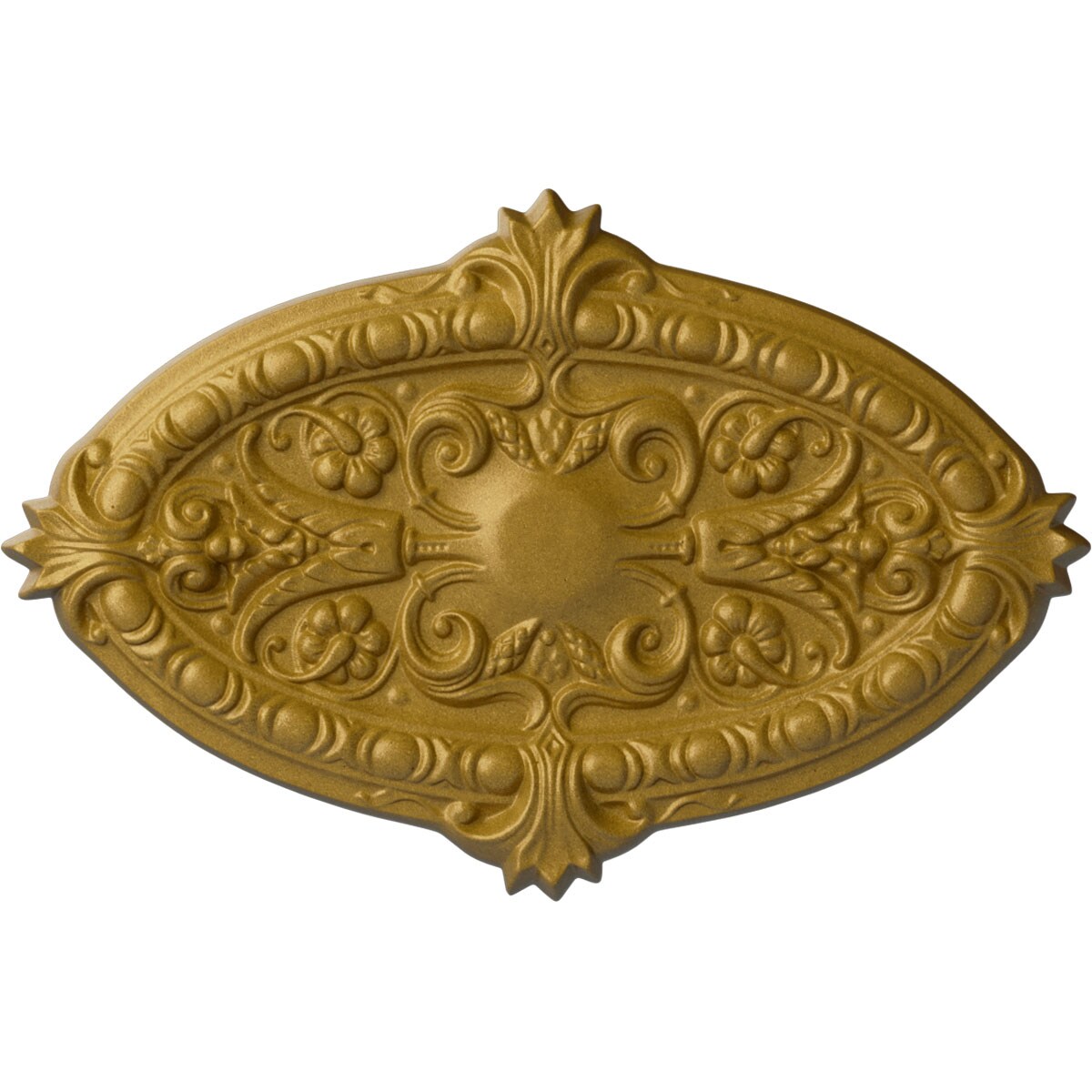 Ekena Millwork CM26MRPGS Marcella 17.25-in W x 26.75-in L Painted Pharaohs Gold Polyurethane Whole Ceiling Medallion