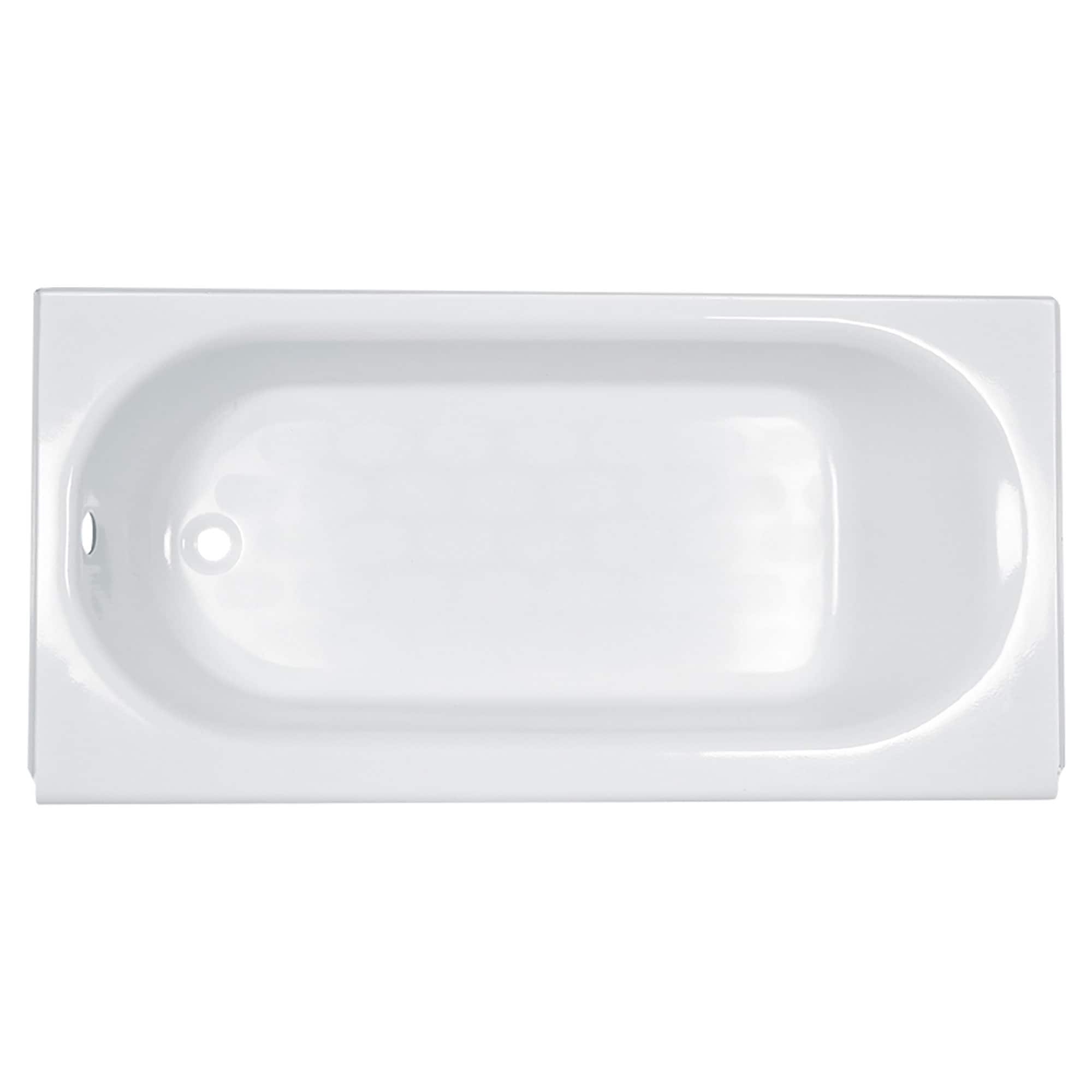 American Standard 2390202ICH.020 Princeton 30.0-in x 60.0-in White Porcelain enameled steel Oval Alcove Soaking bathtub ( Left Drain )