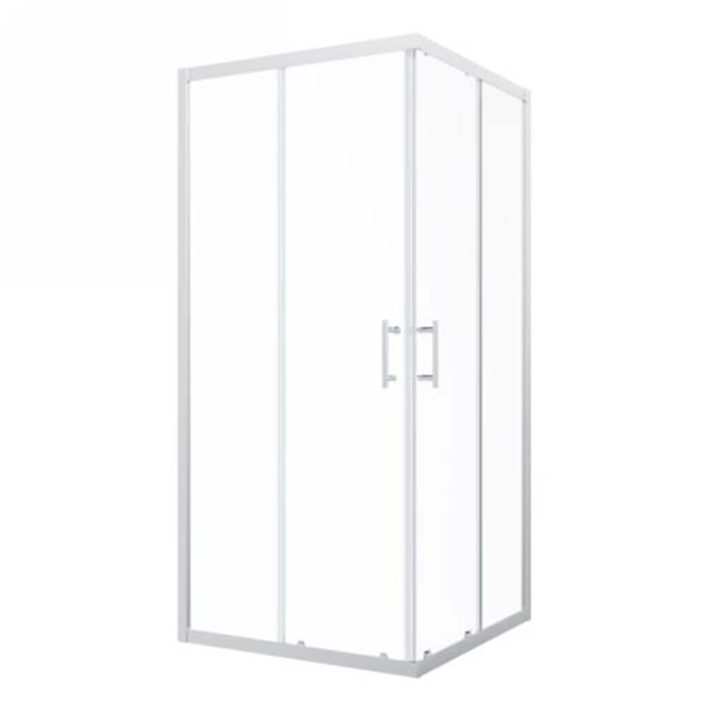 LIVIZA GLSHG3672BN-BLC Brushed Nickel 36-in W x 72-in H Framed Clear Glass Corner Bypass Sliding Shower door