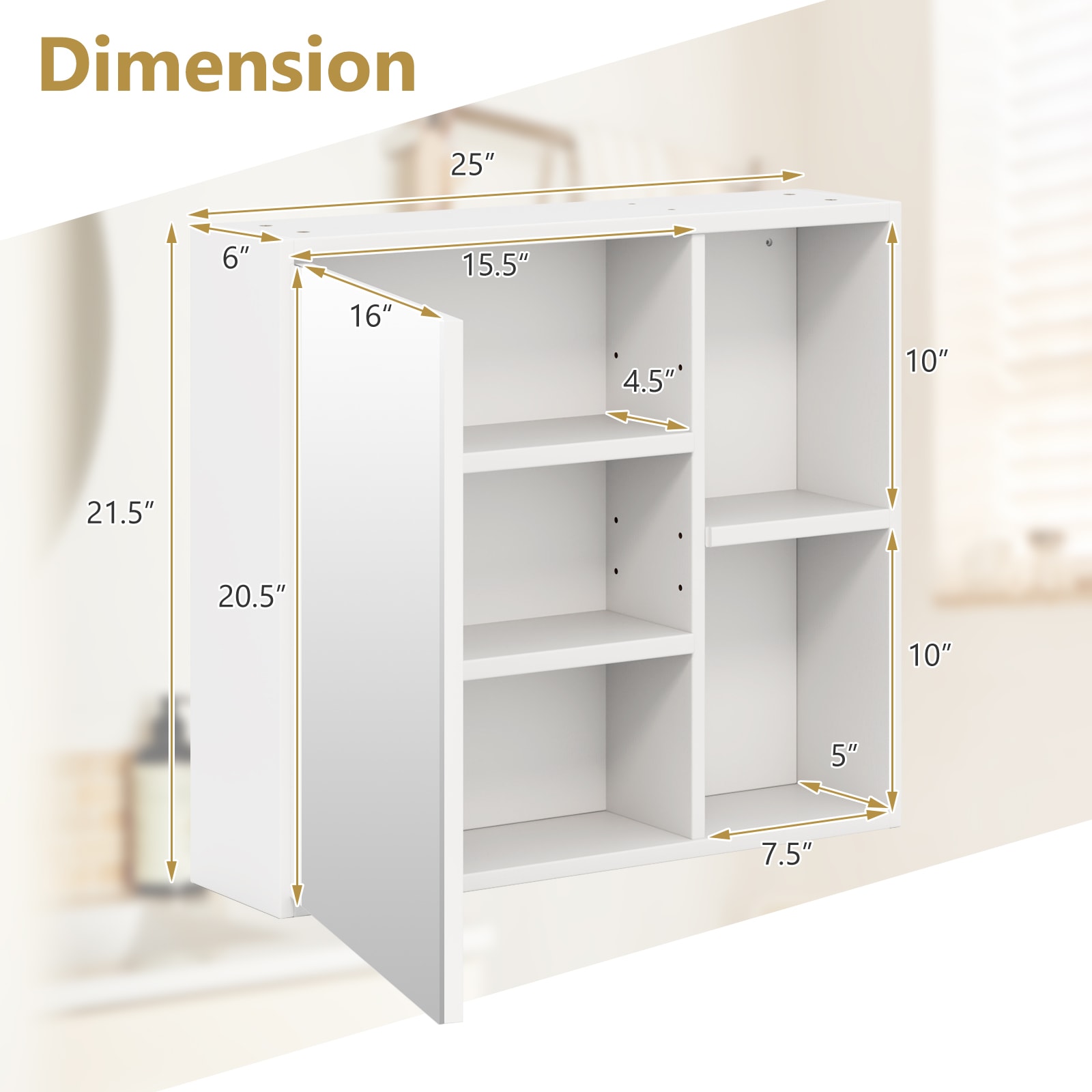WELLFOR UTG12212WH Bathroom-Medicine-Cabinets - View #5