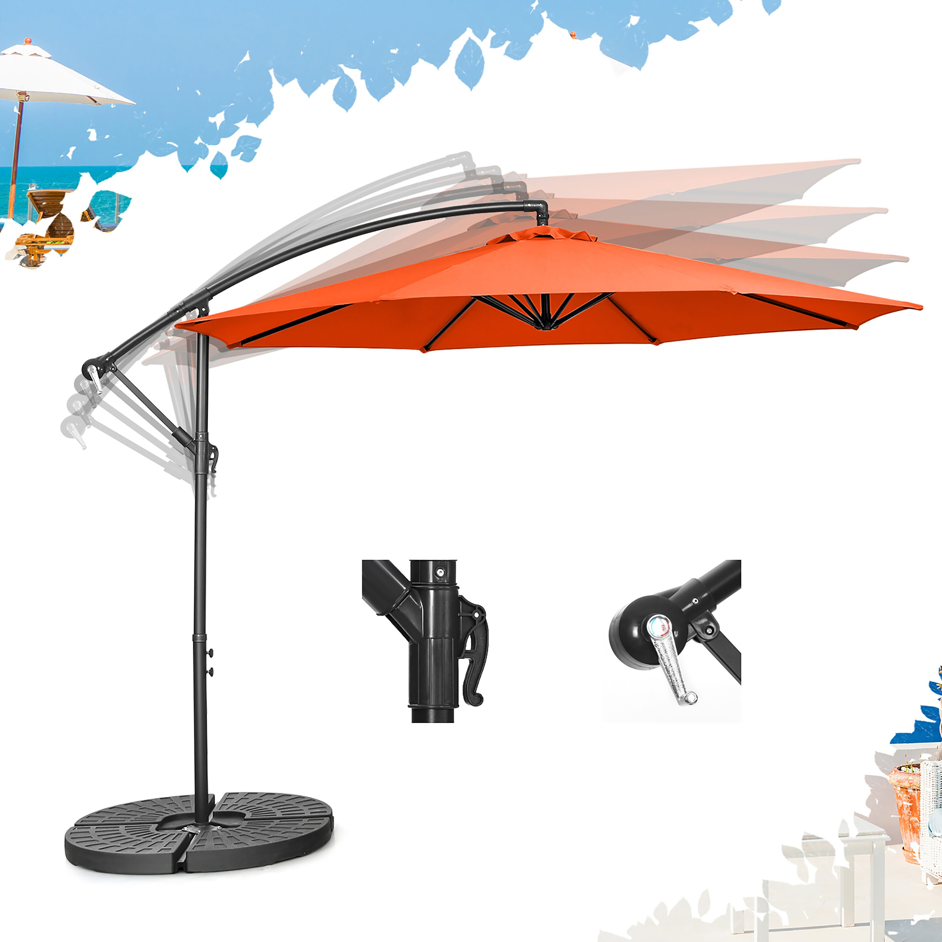 Costway NP10171OR Umbrellas-2 - View #6