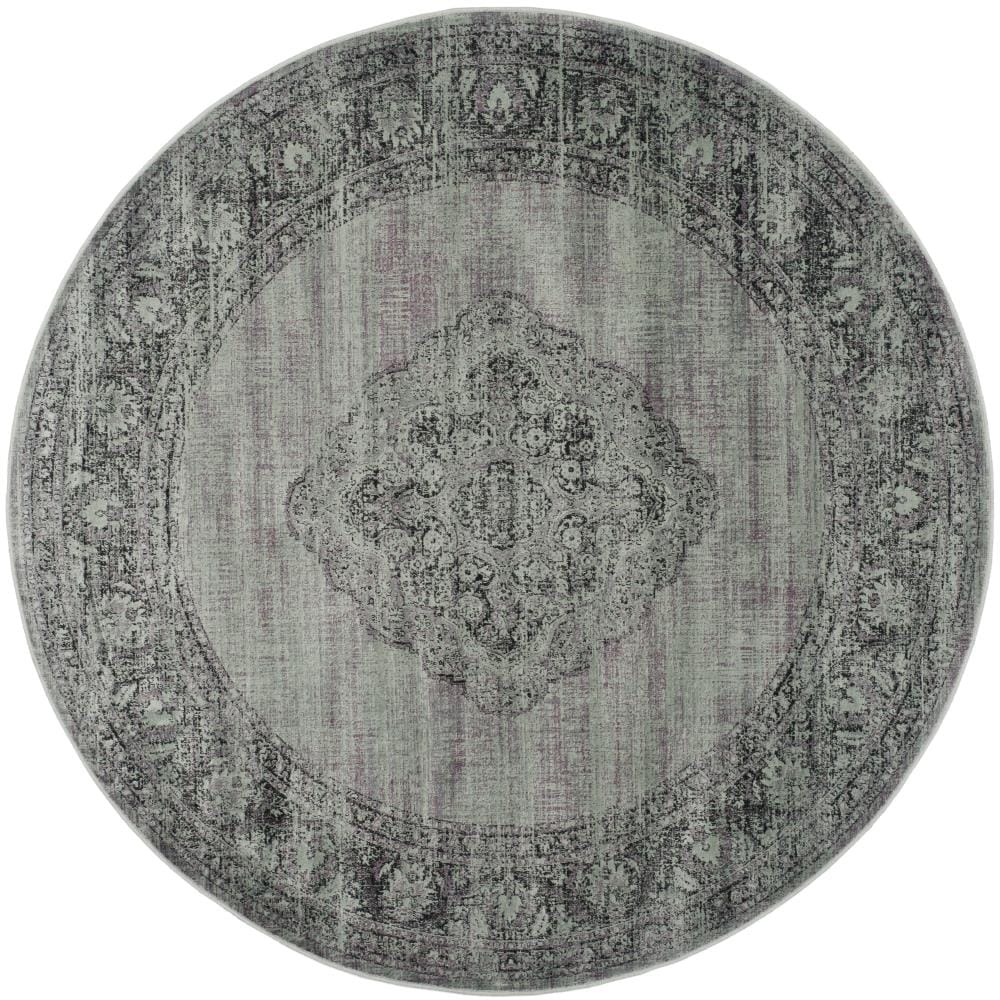 Safavieh VTG112-110-6R Vintage Mezra 6 x 6 (ft) Loomed Synthetic Light Blue Round Indoor Distressed/Overdyed Vintage Area rug
