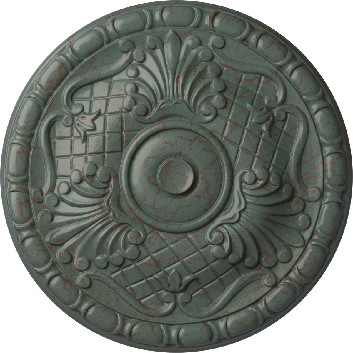 Ekena Millwork CM16AMCBC Amelia 15.75-in W x 15.75-in L Painted Cloud Burst Crackle Polyurethane Whole Ceiling Medallion
