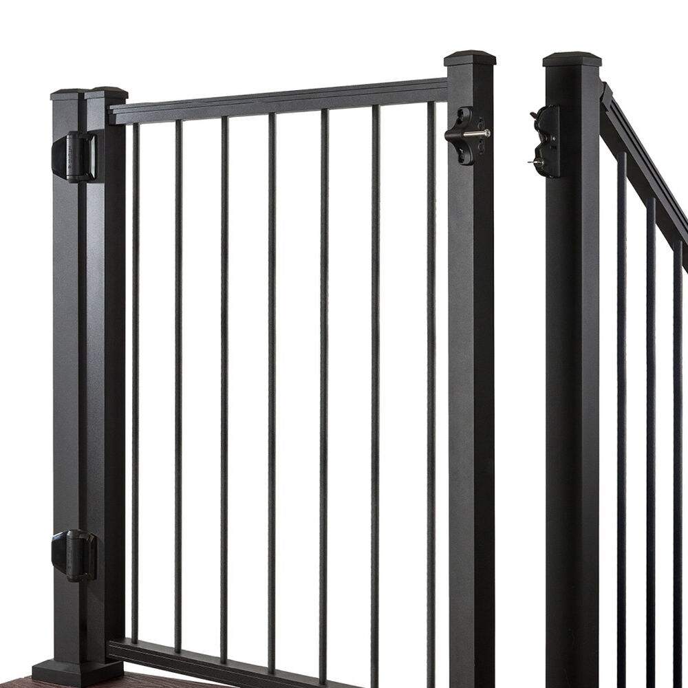 Trex Gates 4-ft H x 4-ft W Charcoal Black Aluminum Spaced Picket Flat ...