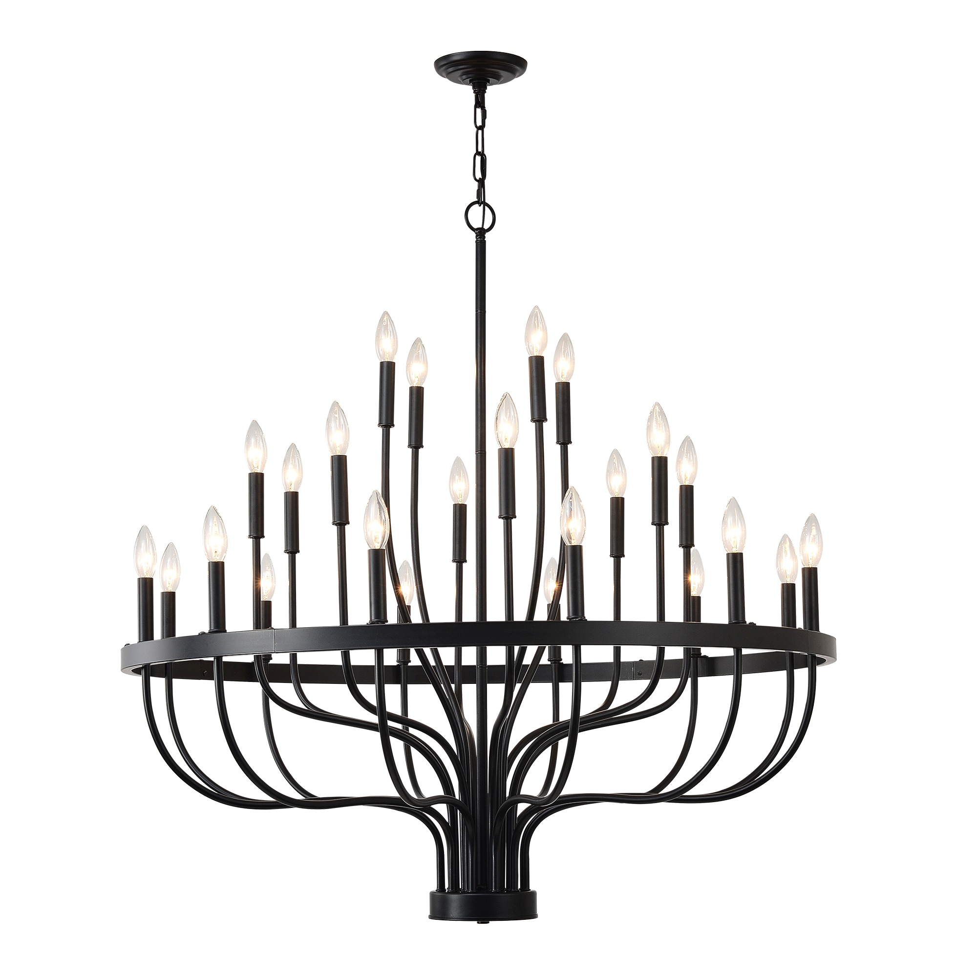 SINOFURN SYA030001SL 24 -Light Black Modern/contemporary For Use in Dining Rooms, Foyers, Kitchens, Living Rooms Chandelier
