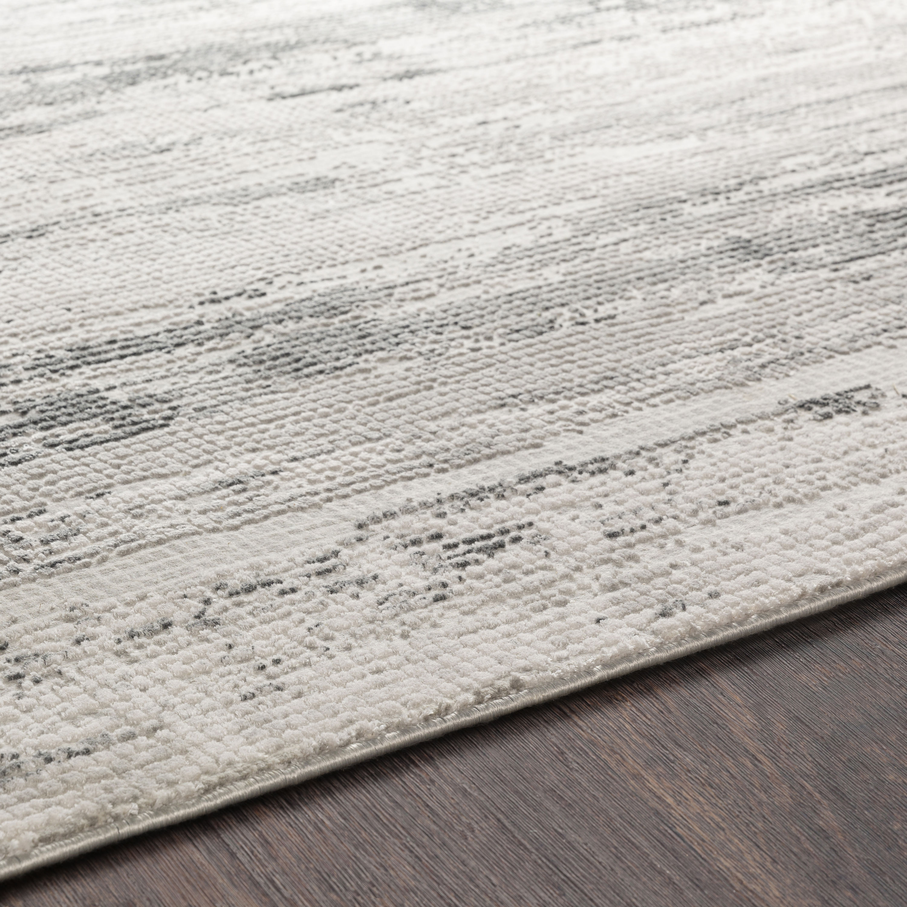 Reversible Gray 5' x 7' Wool-Blend Mid-Century Modern Area Rug