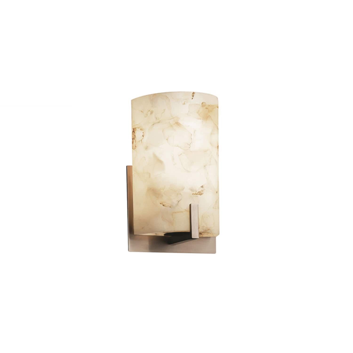 Justice Design Group ALR-5531-NCKL Alabaster Rocks 5.5-in W 1-Light Brushed Nickel Transitional Wall Sconce